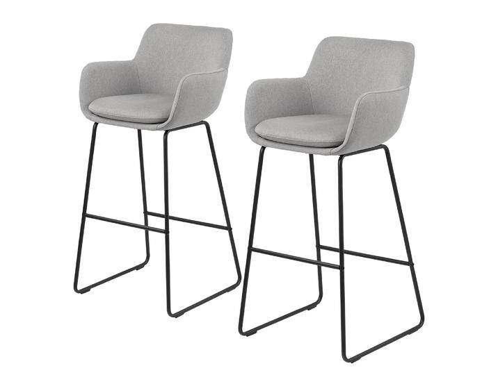 B-Ware Fredriks Barstuhl Borris 2er-Set Webstoff Metall Schwarz Hellgrau Barhocker B-Ware Fredriks Barstuhl Borris 2er-Set Webstoff Metall Schwarz Hellgrau Barhocker von Fredriks