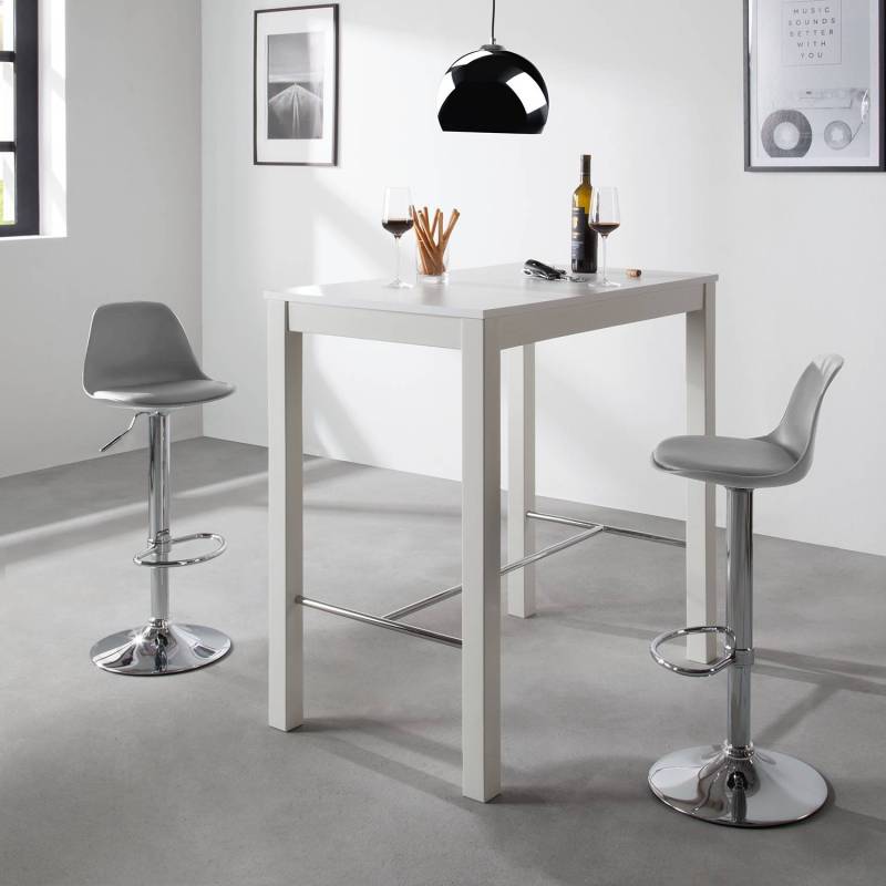 home24 Barstuhl Batya (2er-Set) 39 x 83 x 40cm Grau von home24