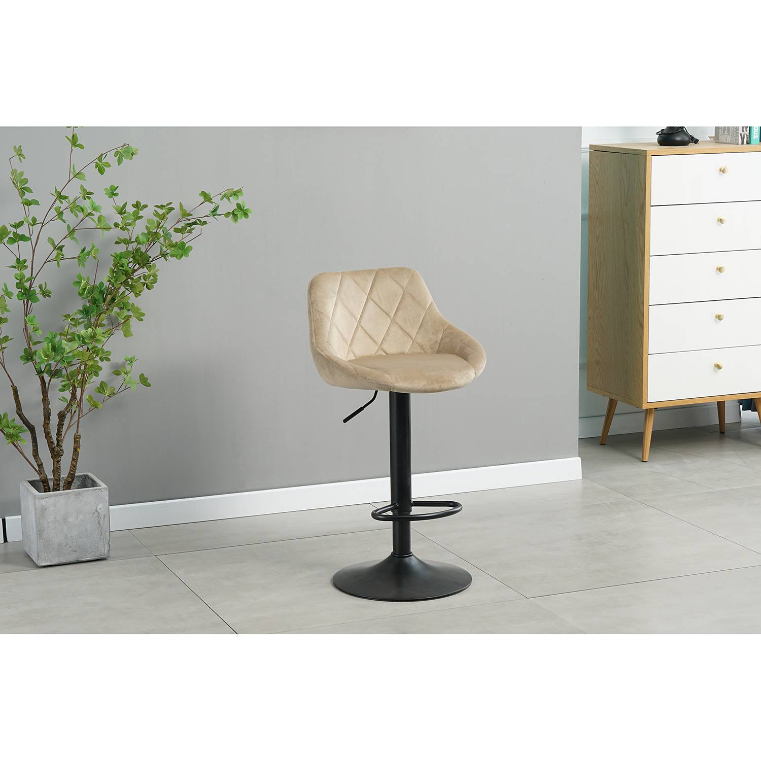 home24 Barstuhl Bromfield II (2er-Set) 46 x 83 x 49cm Beige von home24