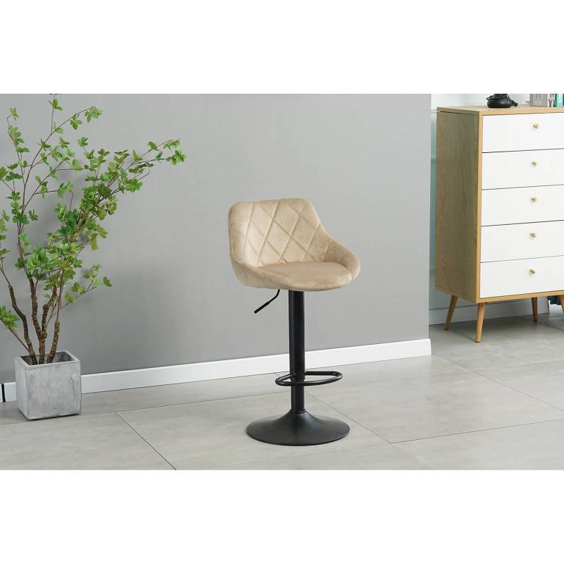 home24 Barstuhl Bromfield II (2er-Set) 46 x 83 x 49cm Beige von home24