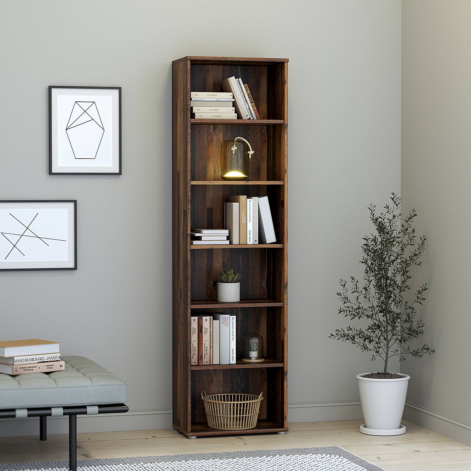 home24 Büroregal Wall Spanplatte, foliert Braun/Altholz Dekor 55 x 198cm home24 Büroregal Wall Spanplatte, foliert Braun/Altholz Dekor 55 x 198cm von home24