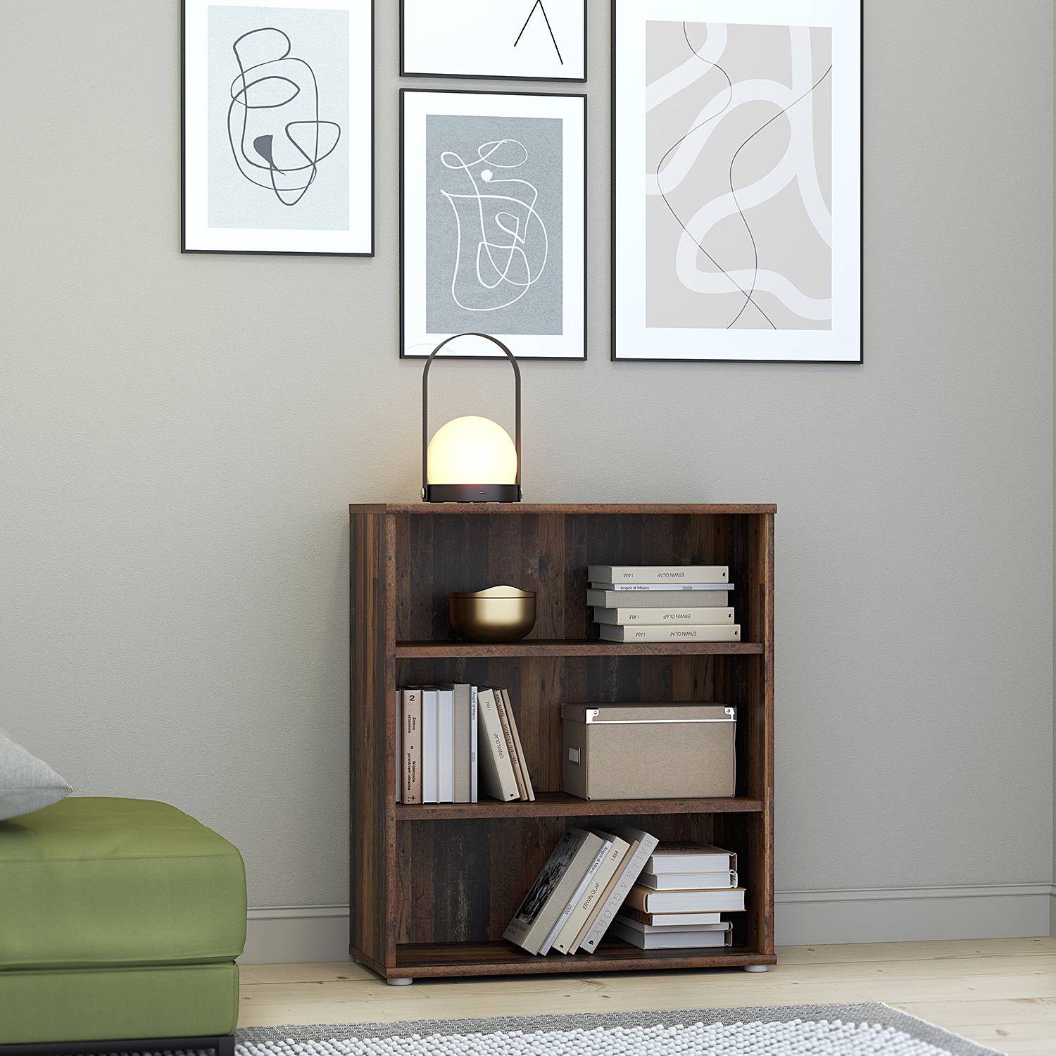 home24 Büroregal Wall Spanplatte, foliert Braun/Altholz Dekor 73 x 85cm home24 Büroregal Wall Spanplatte, foliert Braun/Altholz Dekor 73 x 85cm von home24