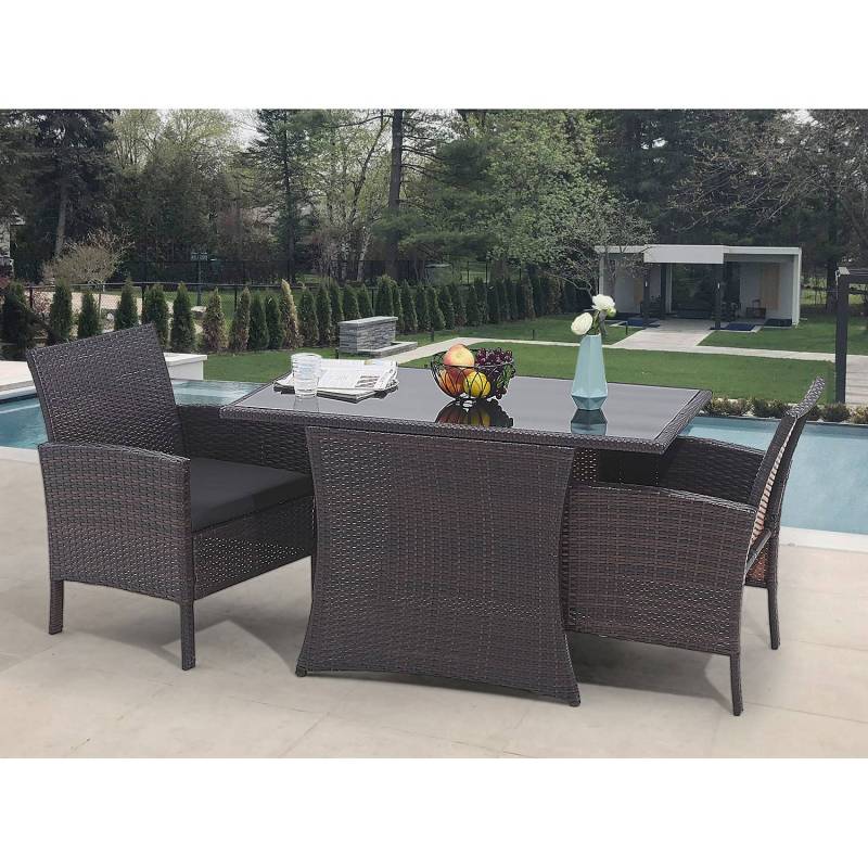 home24 Essgruppe Trones 3-teilig Braun/Braun von home24