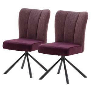 home24 Esszimmerstuhl Arleta II 2er-Set 53 x 88 x 64cm Rot/Bordeaux von home24