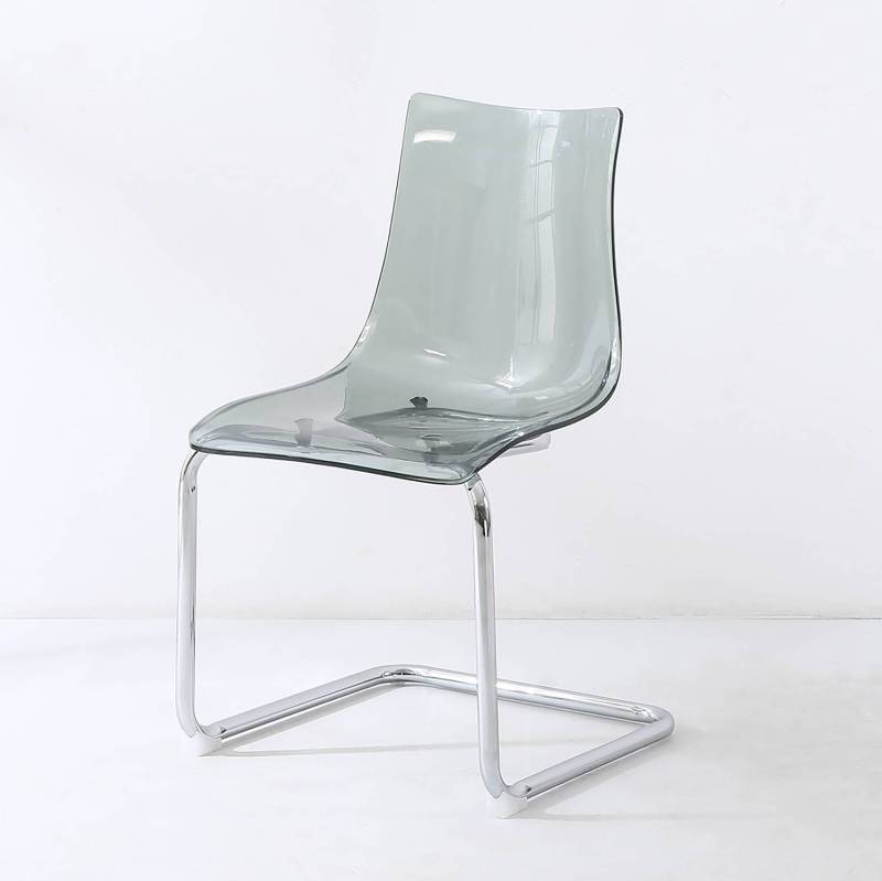 home24 Esszimmerstuhl Mensiku 2er-Set 47 x 82 x 51cm Grau/Silber/Lichtgrau von home24