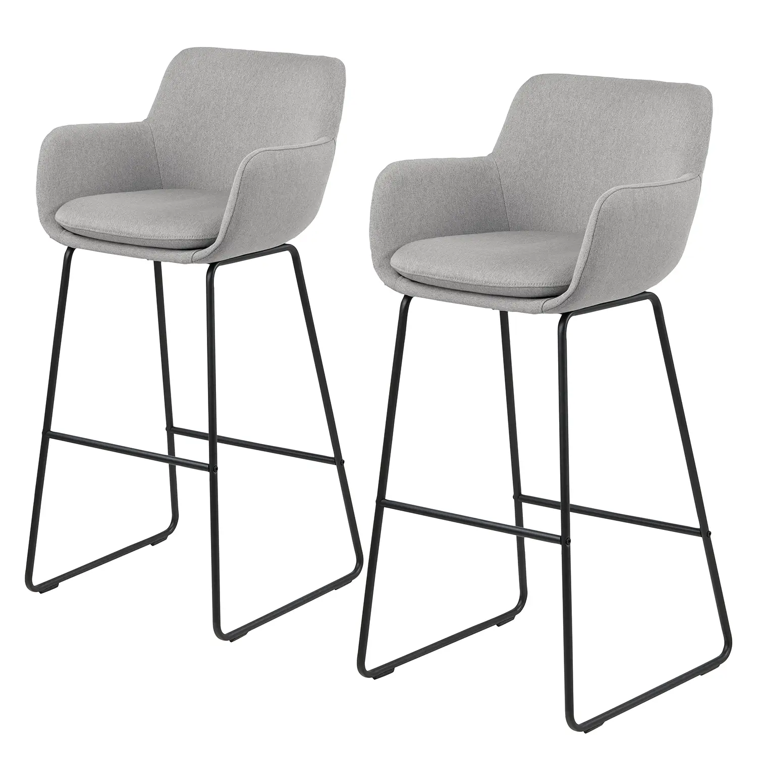 Fredriks Barstuhl Borris 2er-Set Webstoff Metall Schwarz Hellgrau Barhocker Fredriks Barstuhl Borris 2er-Set Webstoff Metall Schwarz Hellgrau Barhocker von Fredriks