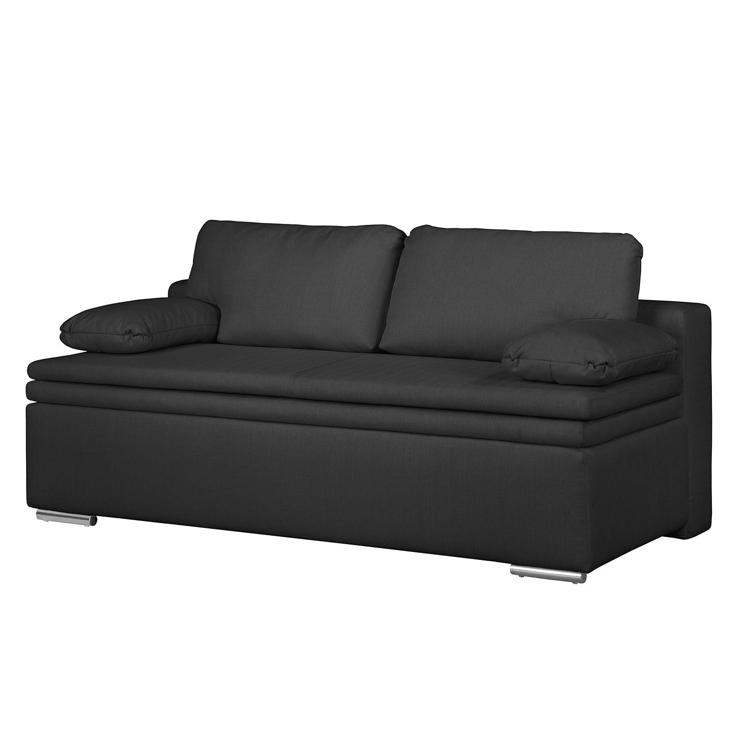 Fredriks Boxspring-Schlafsofa Goodlow Anthrazit Strukturstoff 205x76x100 cm mit Schlaffunktion von Fredriks