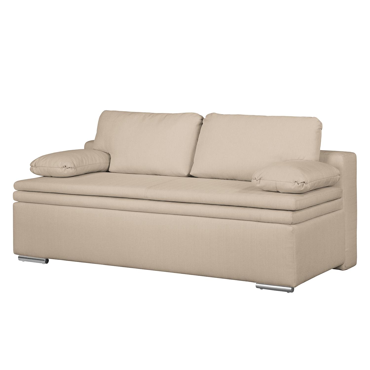 Fredriks Boxspring-Schlafsofa Goodlow Cappuchino Strukturstoff 205x76x100 cm mit Schlaffunktion von Fredriks