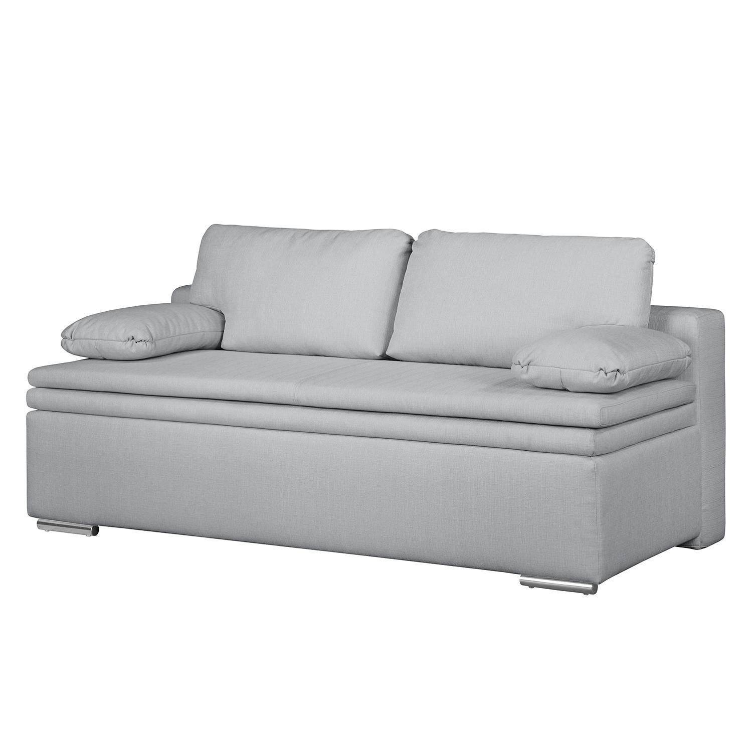 Fredriks Boxspring-Schlafsofa Goodlow Platin Strukturstoff 205x76x100 cm mit Schlaffunktion von Fredriks