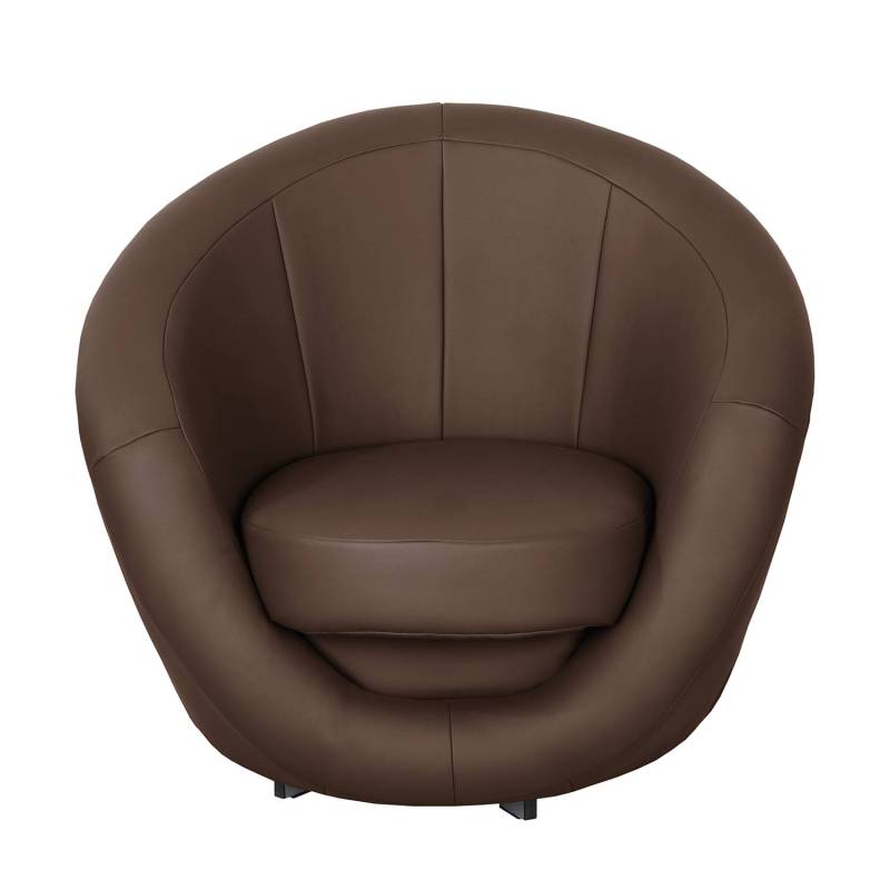home24 Drehsessel Braun/Braun Kunstleder Koda 92 x 75 x 80cm von home24