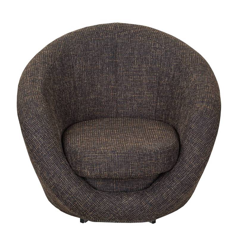 home24 Drehsessel Braun/Braun Strukturstoff Lawan 92 x 75 x 80cm von home24