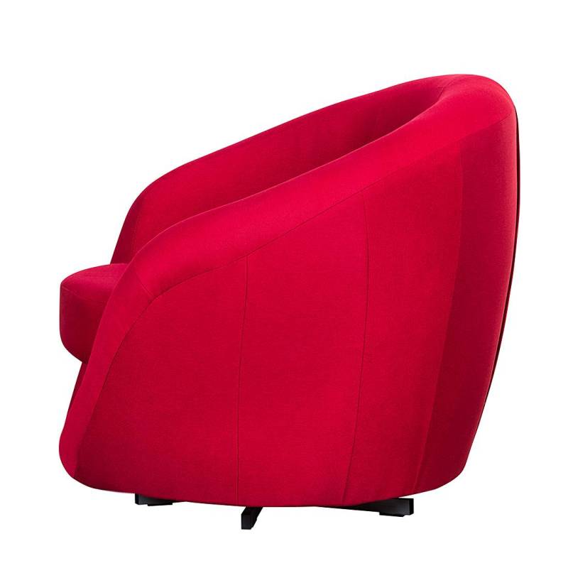 home24 Drehsessel Rot Webstoff Etje 92 x 75 x 80cm von home24