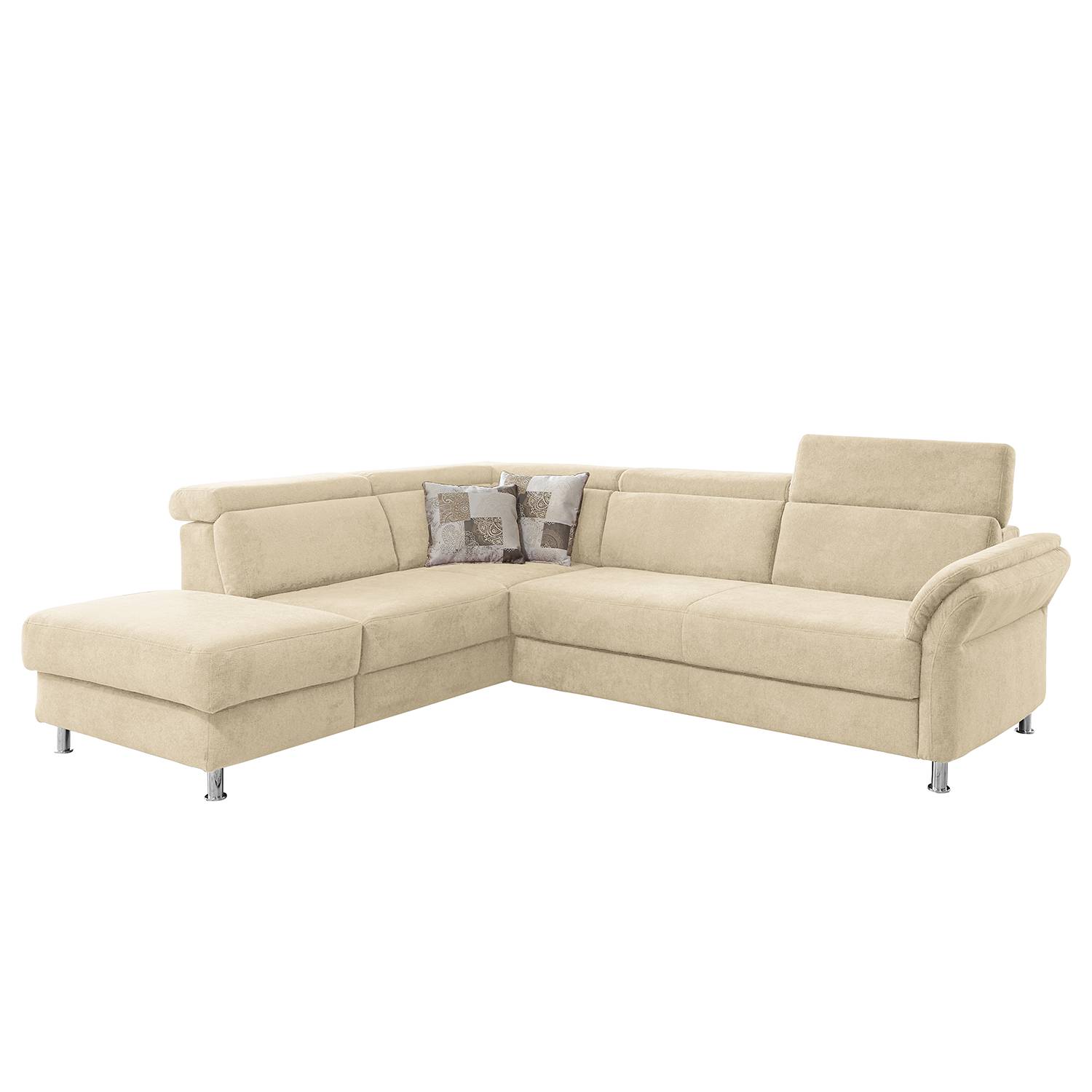 Fredriks Ecksofa Calang Creme Webstoff 267x97x228 cm (BxHxT) mit Schlaffunktion/Bettkasten Modern von sit&more