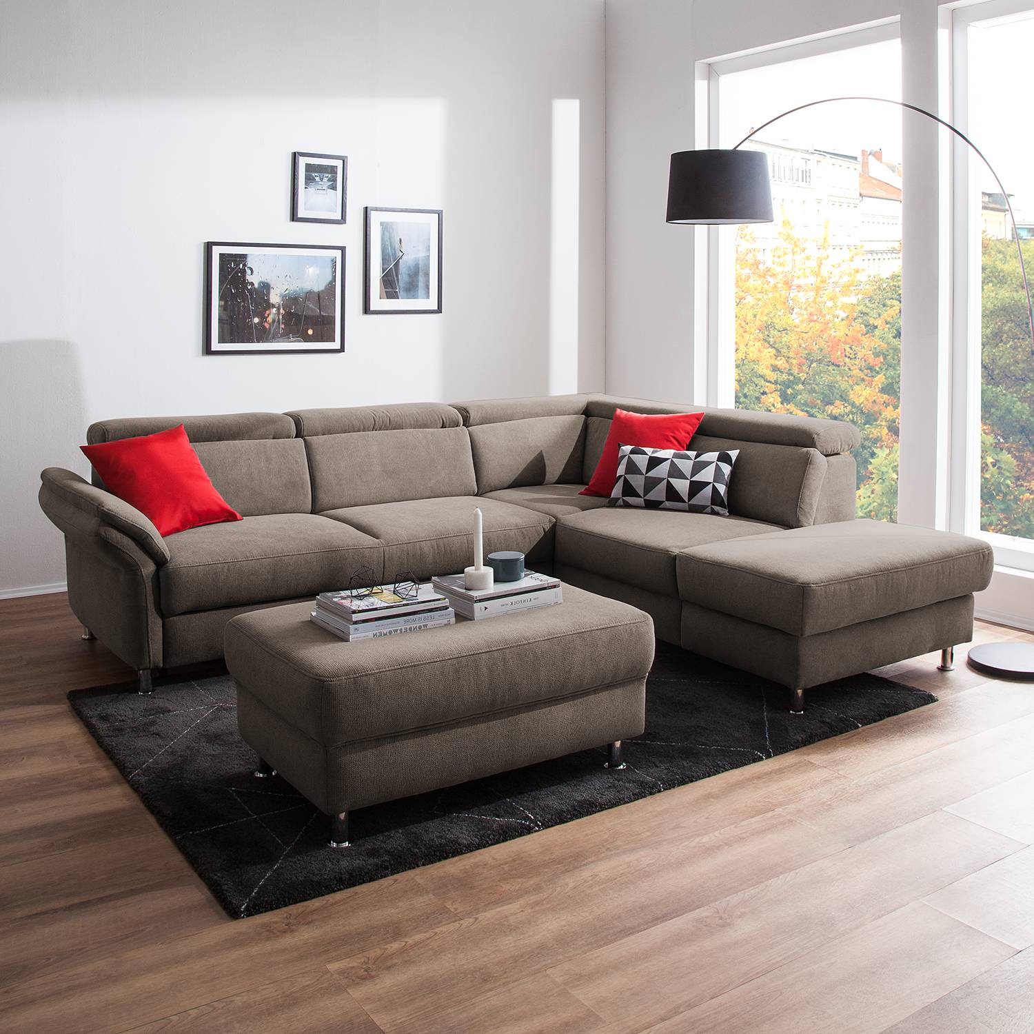 Fredriks Ecksofa Calang Cubanit Webstoff 267x97x228 cm (BxHxT) mit Schlaffunktion/Bettkasten Modern von sit&more