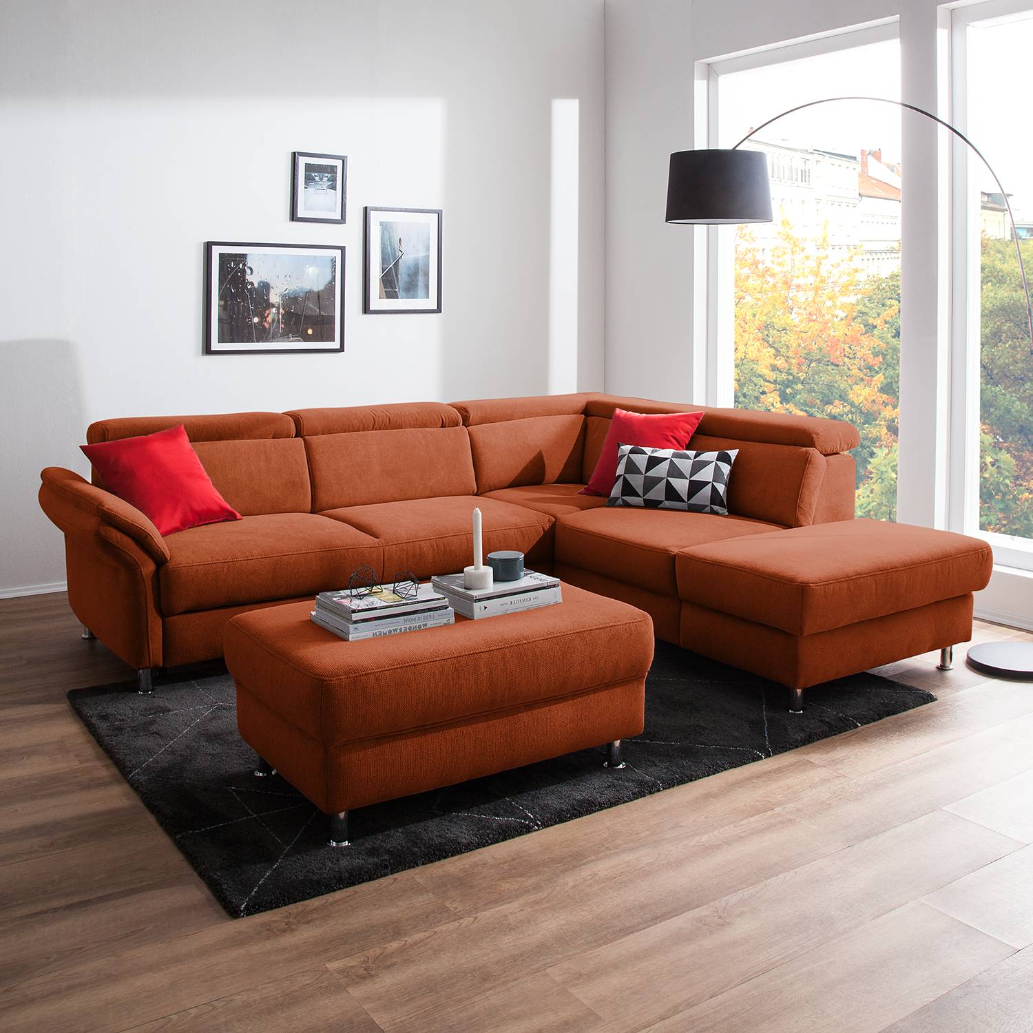 Fredriks Ecksofa Calang Honigbraun Webstoff 267x97x228 cm (BxHxT) mit Schlaffunktion/Bettkasten Modern von sit&more