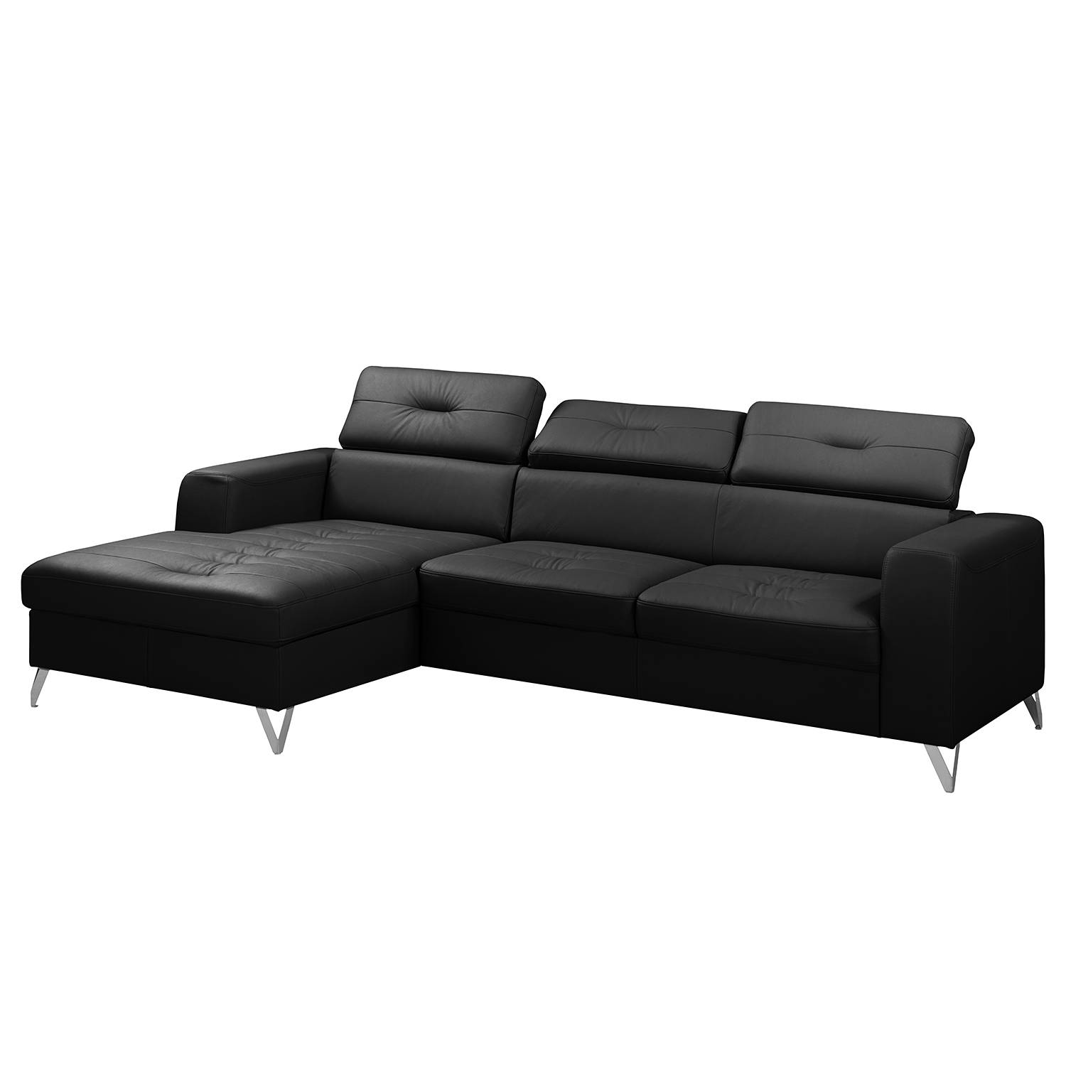 Fredriks Ecksofa Lucena Schwarz Echtleder 255x75x179 cm von Fredriks