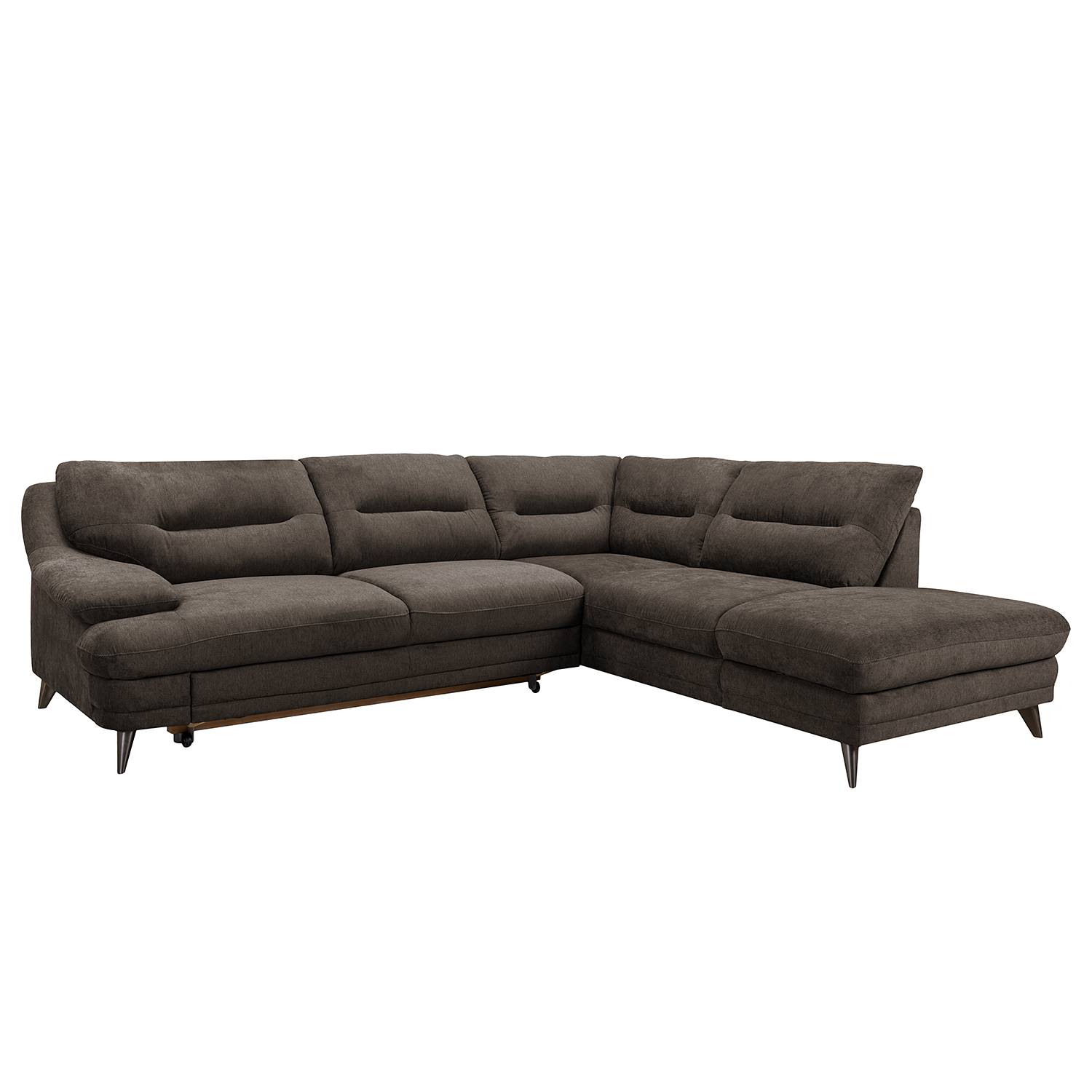 Fredriks Ecksofa Lutz III Dunkelbraun Microfaser 263x87x224 cm mit Schlaffunktion und Bettkasten von Fredriks