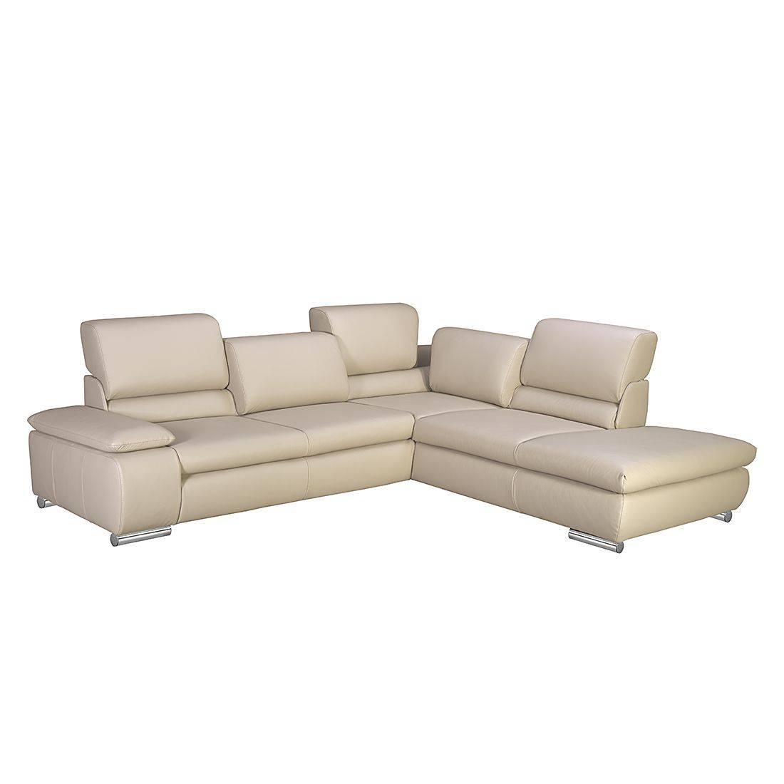 Fredriks Ecksofa Masca I 2,5-Sitzer Beige Echtleder 273x78x235 cm (BxHxT) mit Schlaffunktion Modern von Fredriks