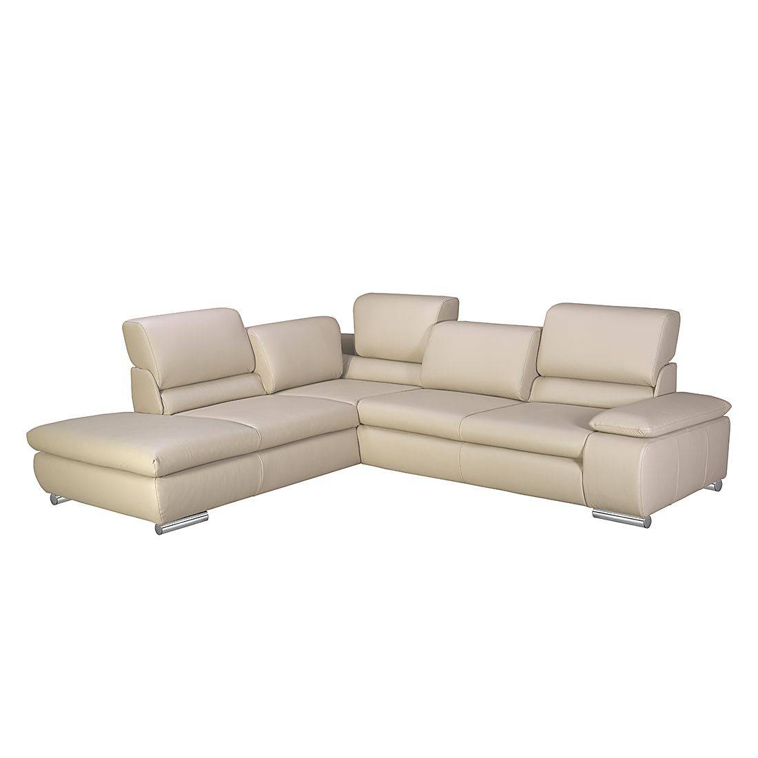 Fredriks Ecksofa Masca I 2,5-Sitzer Beige Echtleder 273x78x235 cm (BxHxT) mit Schlaffunktion Modern von Fredriks