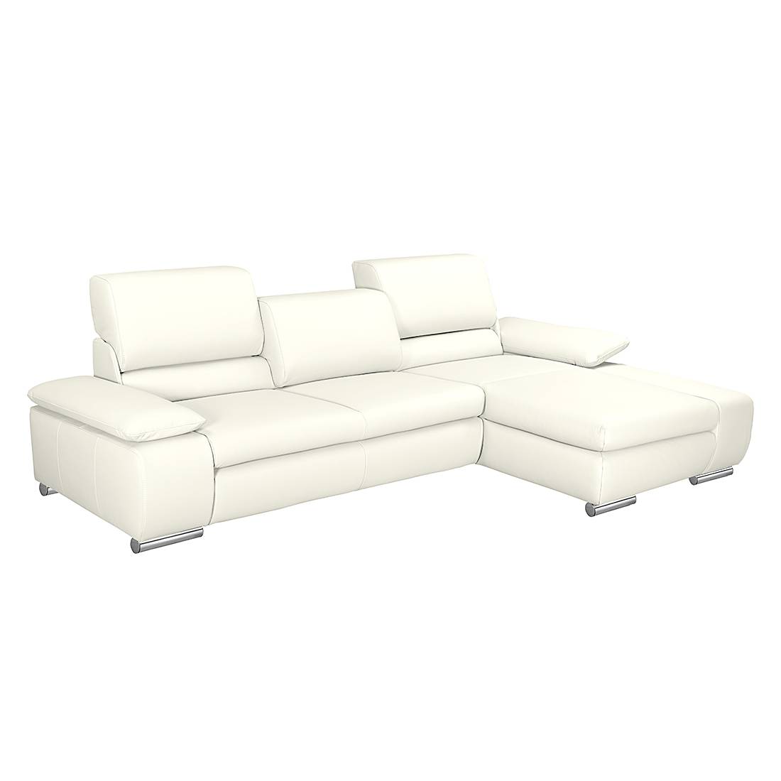 Fredriks Ecksofa Masca II 2,5-Sitzer Weiß Echtleder 287x78x164 cm (BxHxT) mit Schlaffunktion Modern von Fredriks