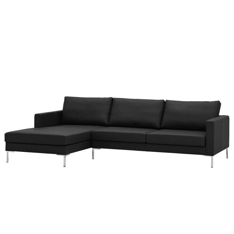 Fredriks Ecksofa Portobello Schwarz Echtleder 251x75x155 cm (BxHxT) Modern von Fredriks