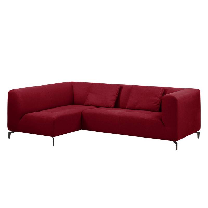 Fredriks Ecksofa Rosewood Kirschrot Webstoff 260x80x166 cm mit Hocker von Fredriks