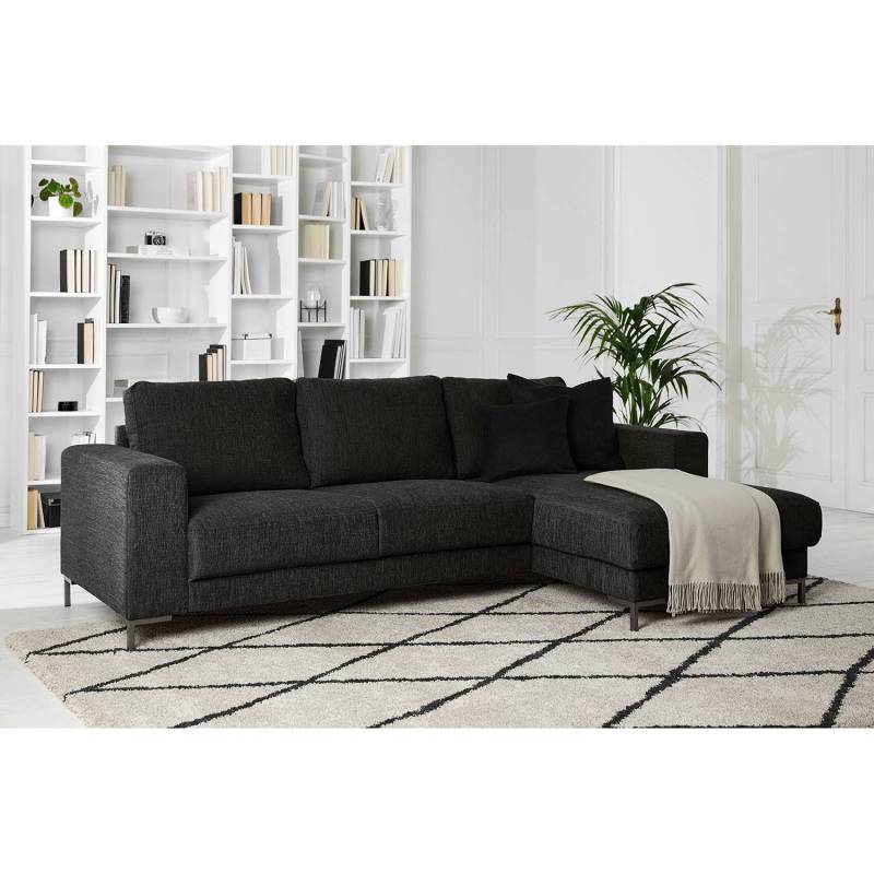 Fredriks Ecksofa Summer 2-Sitzer Schwarz Webstoff 236x82x147 cm (BxHxT) Modern von Fredriks