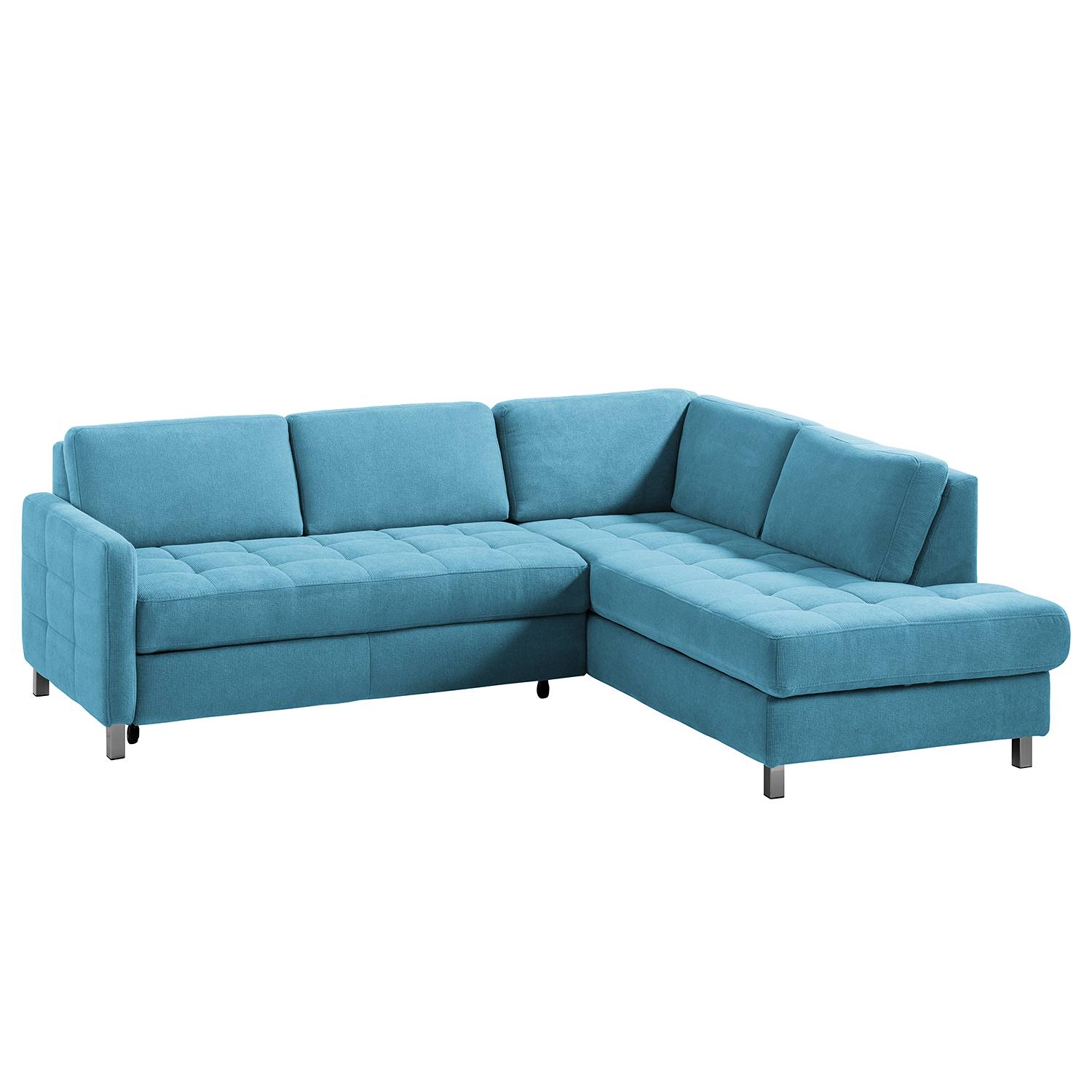 Fredriks Ecksofa Tanete Aqua Webstoff 233x80x196 cm mit Schlaffunktion und Bettkasten von sit&more