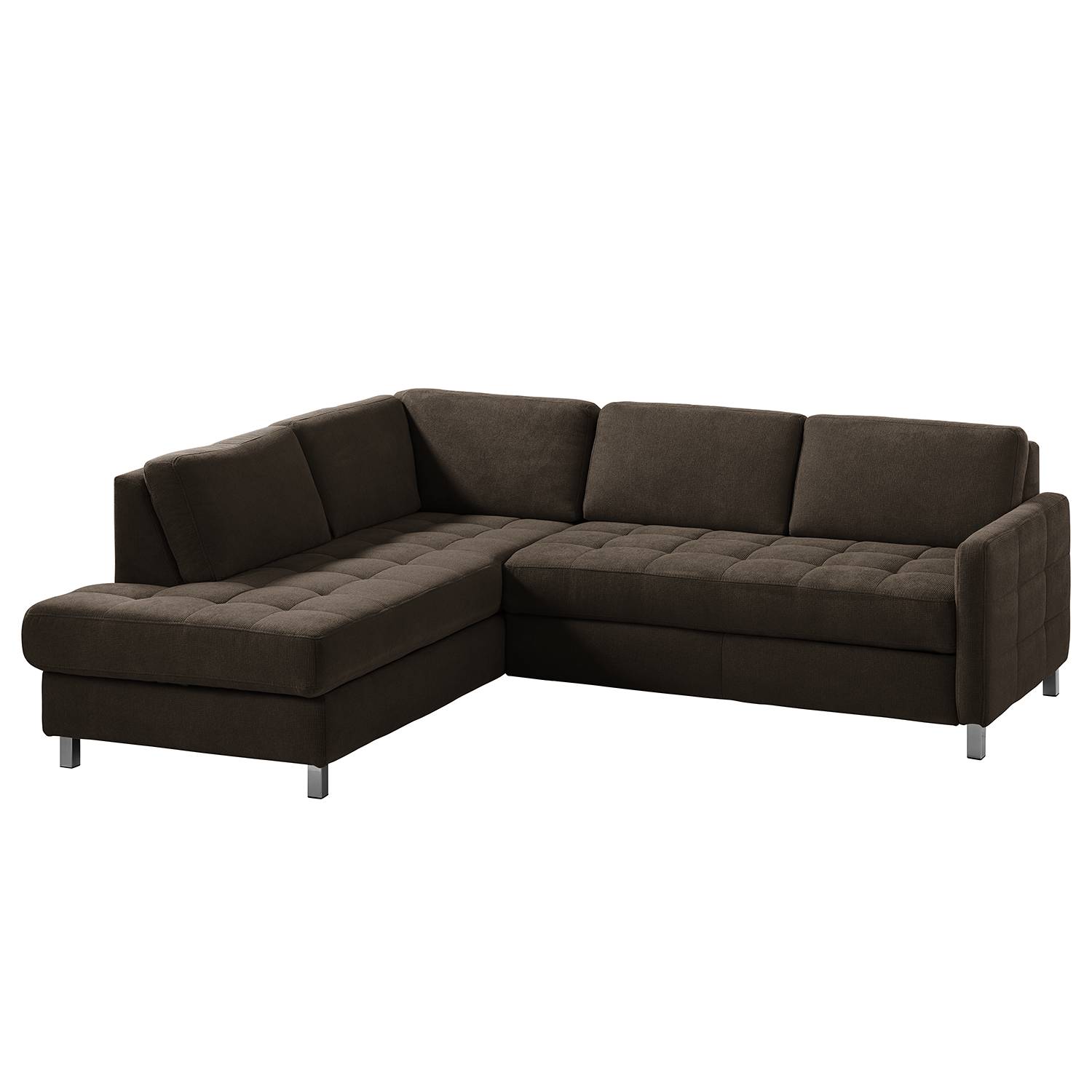 Fredriks Ecksofa Tanete Braun Webstoff 233x80x196 cm von sit&more