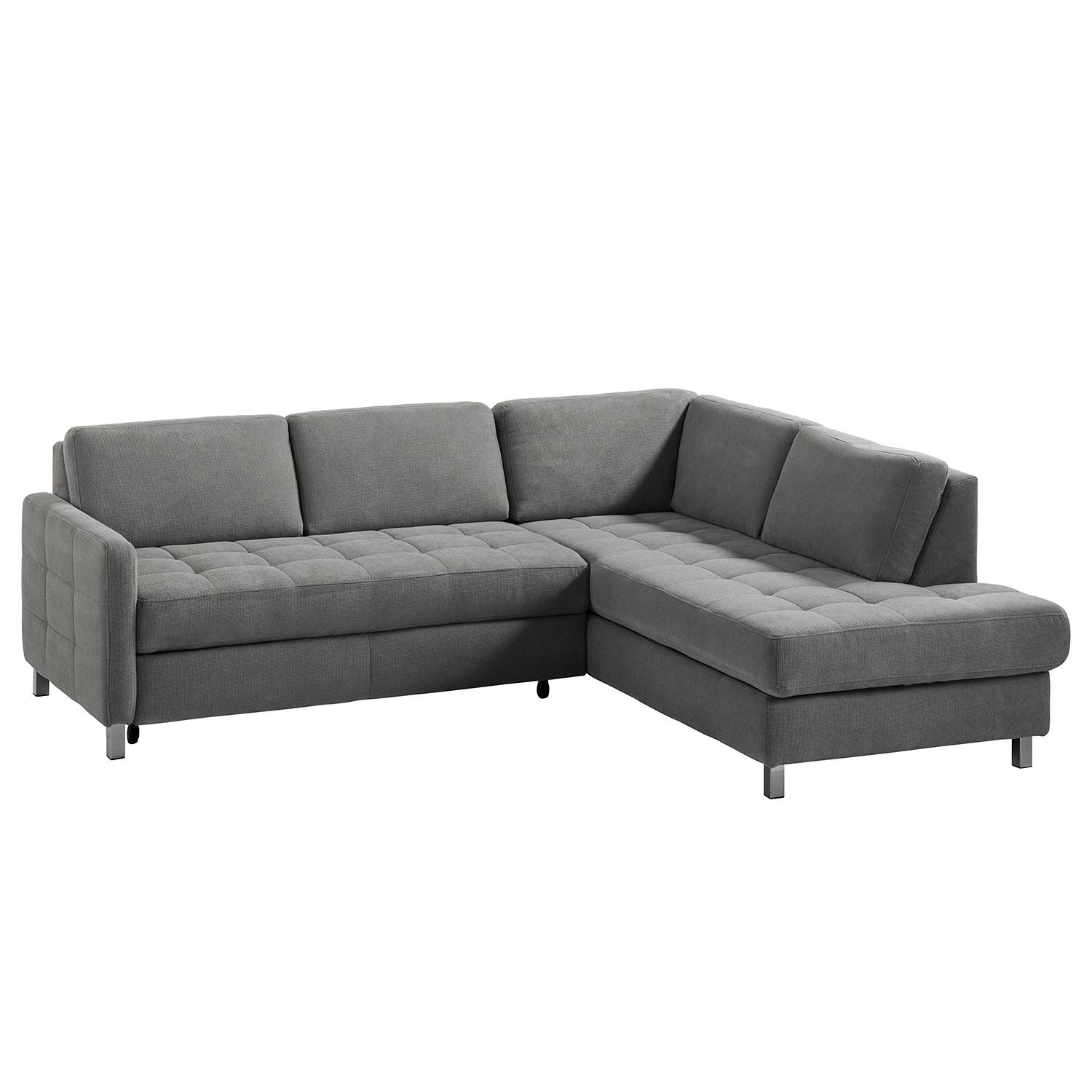 Fredriks Ecksofa Tanete Grau Webstoff 233x80x196 cm mit Schlaffunktion und Bettkasten von sit&more