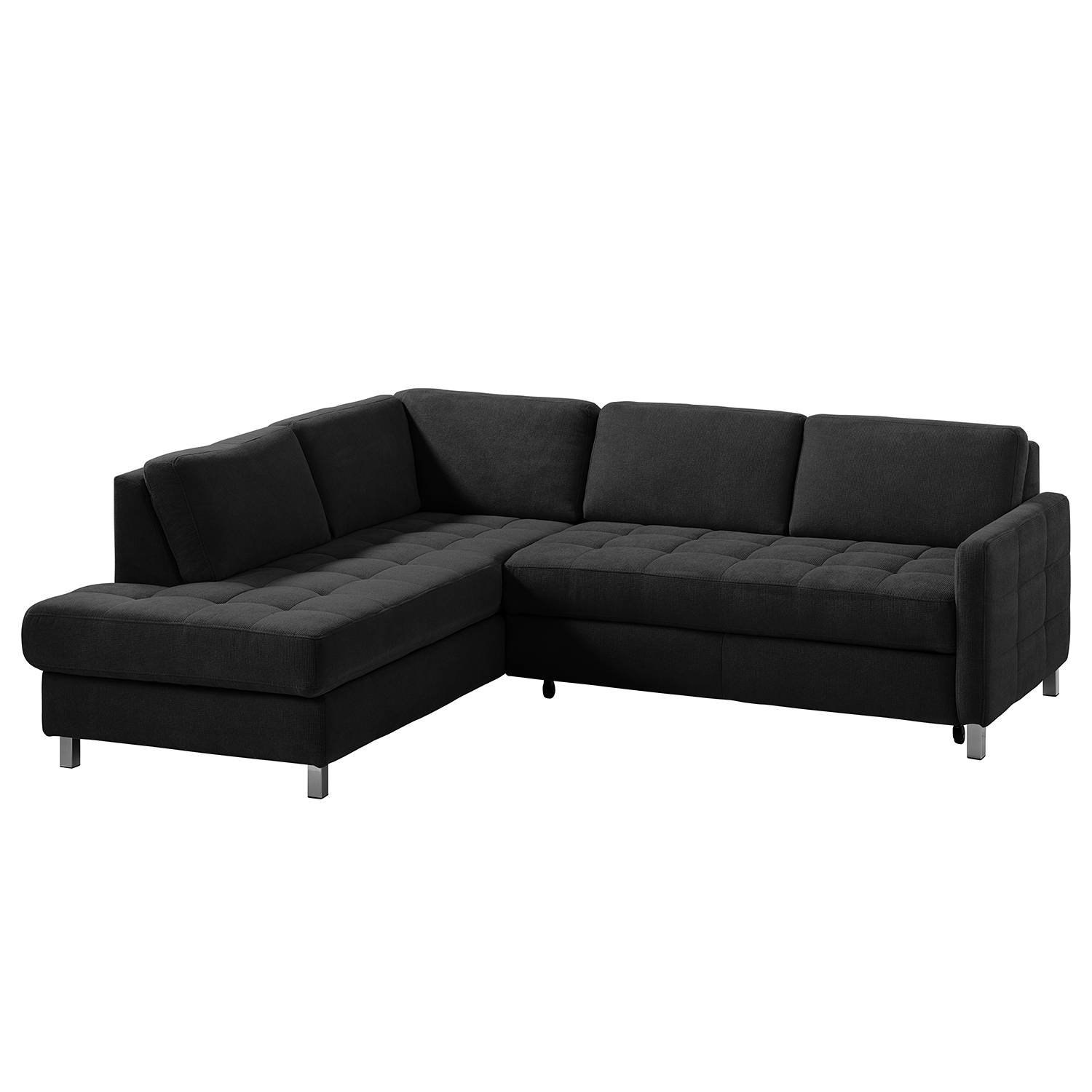 Fredriks Ecksofa Tanete Schwarz Webstoff 233x80x196 cm mit Schlaffunktion und Bettkasten von sit&more