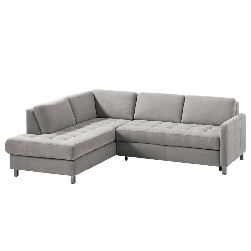 Fredriks Ecksofa Tanete Silbergrau Webstoff 233x80x196 cm mit Schlaffunktion und Bettkasten von sit&more