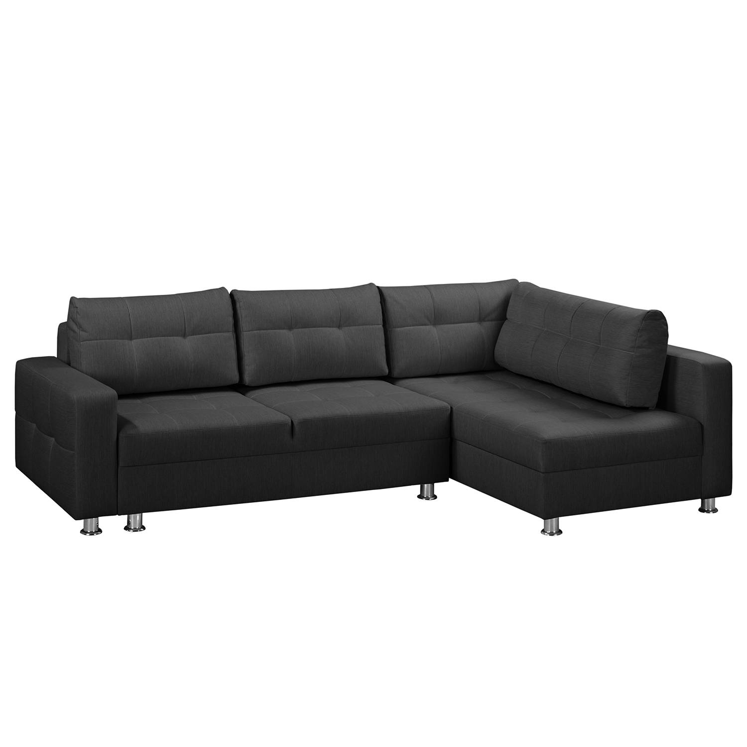 Fredriks Ecksofa Upwell Anthrazit Strukturstoff 266x72x167 cm mit Schlaffunktion und Bettkasten von Fredriks