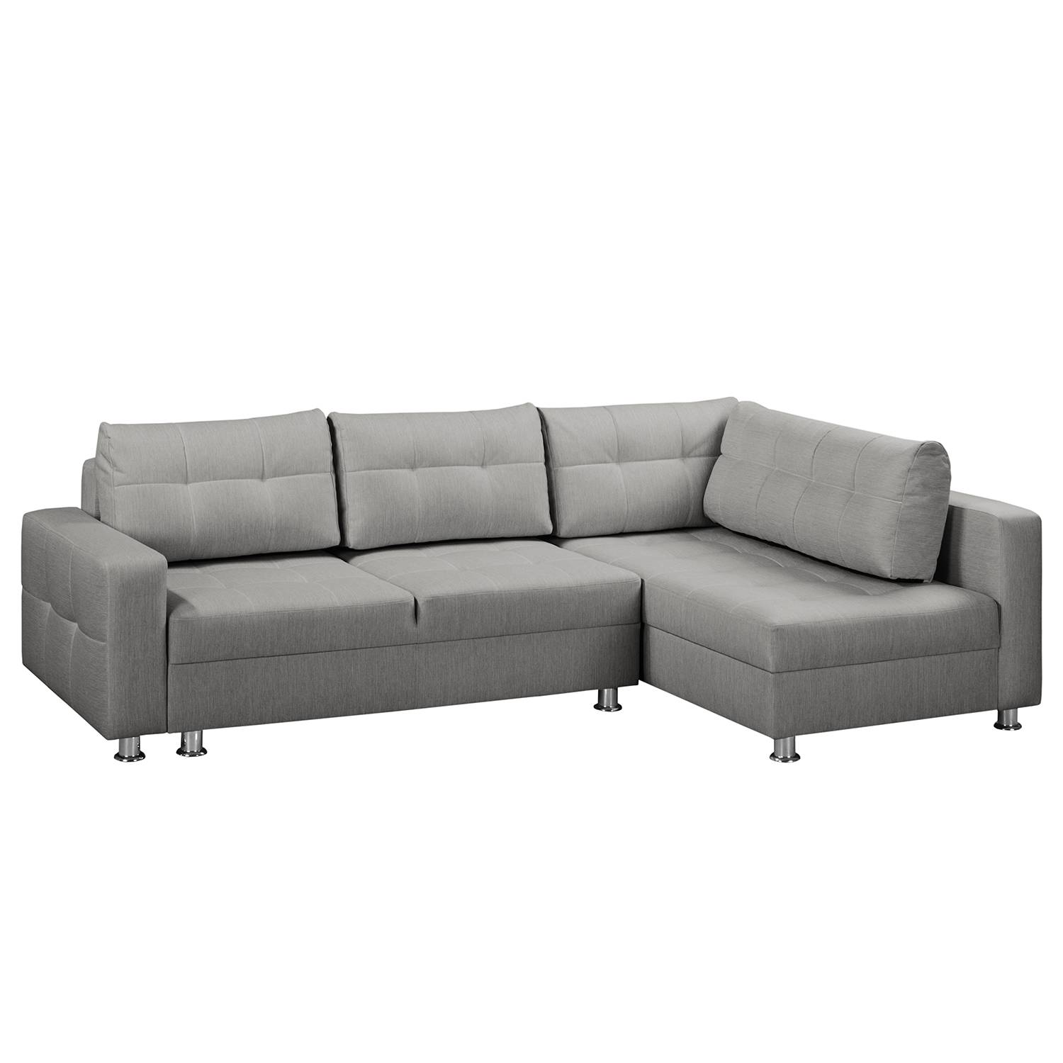 Fredriks Ecksofa Upwell Platin Strukturstoff 266x72x167 cm mit Schlaffunktion und Bettkasten von Fredriks