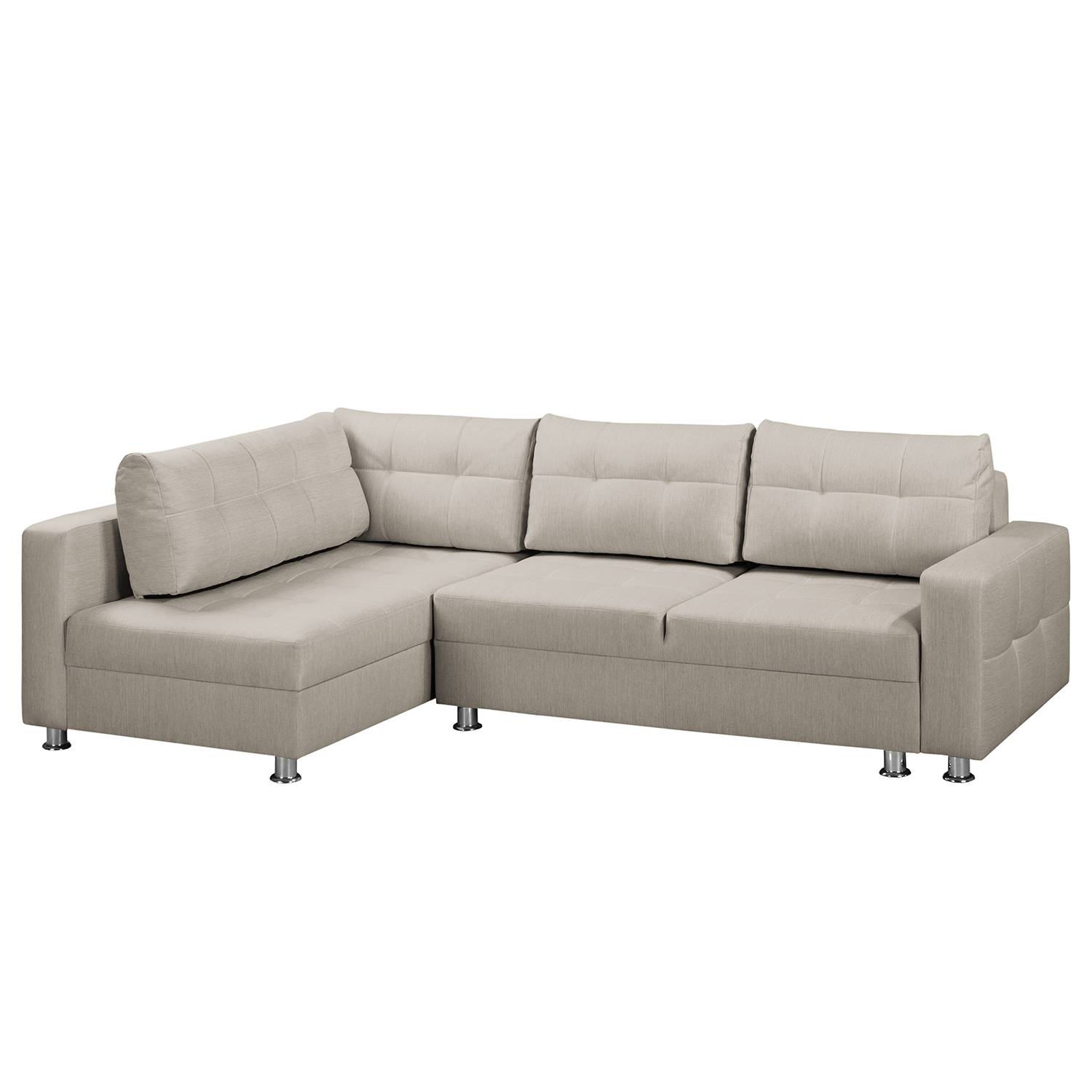 Fredriks Ecksofa Upwell Schwedisch Weiß Strukturstoff 266x72x167 cm mit Schlaffunktion und Bettkasten von Fredriks