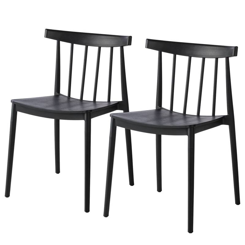 Fredriks Esszimmerstuhl Lowick Stuhl Küchenstuhl Deko Kunststoff Schwarz 2er 349 B-Ware von Fredriks