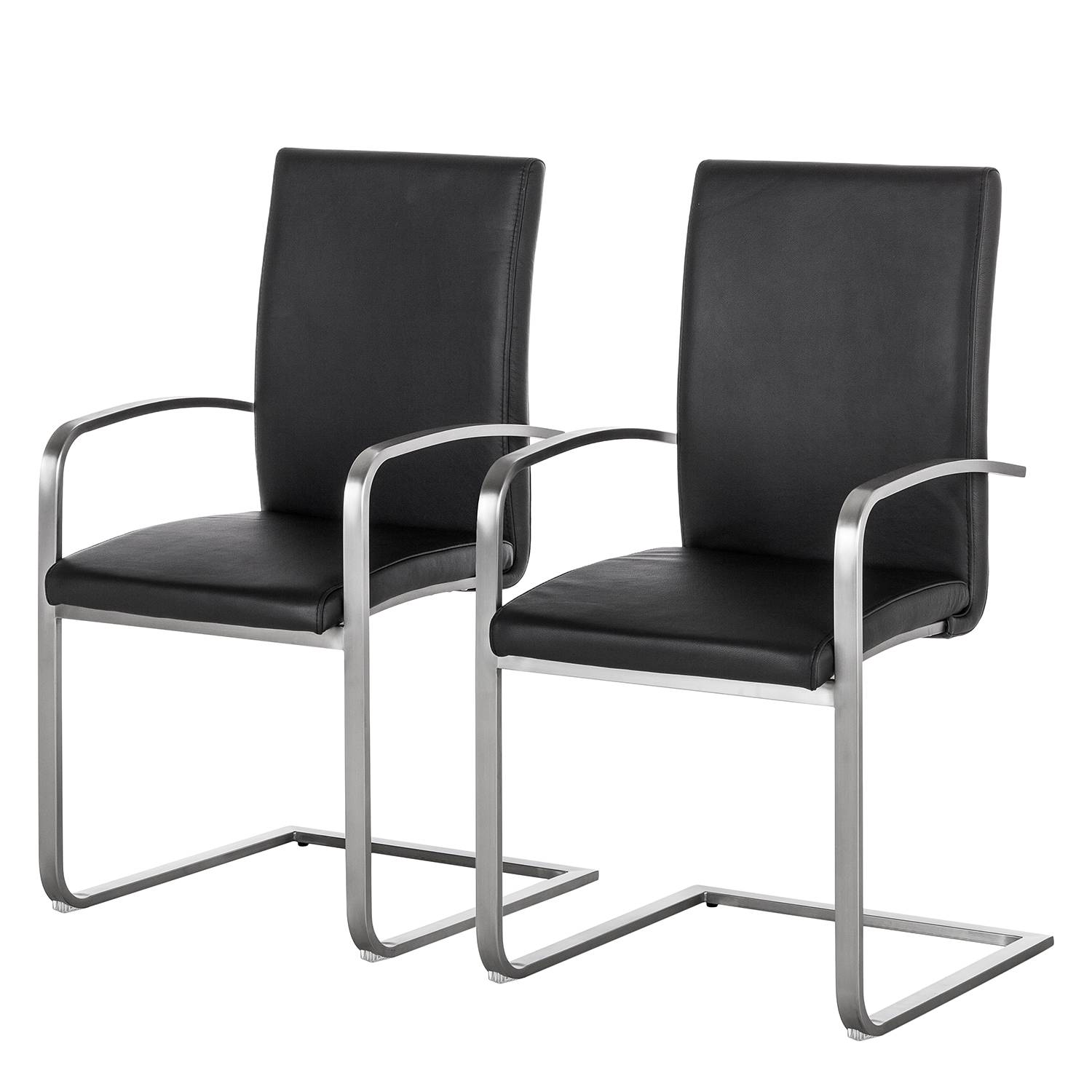 Fredriks Freischwinger Augusta I 2er Set Echtleder Aude: Schwarz Esszimmerstuhl B-Ware Fredriks Freischwinger Augusta I 2er Set Echtleder Aude: Schwarz Esszimmerstuhl B-Ware von Fredriks