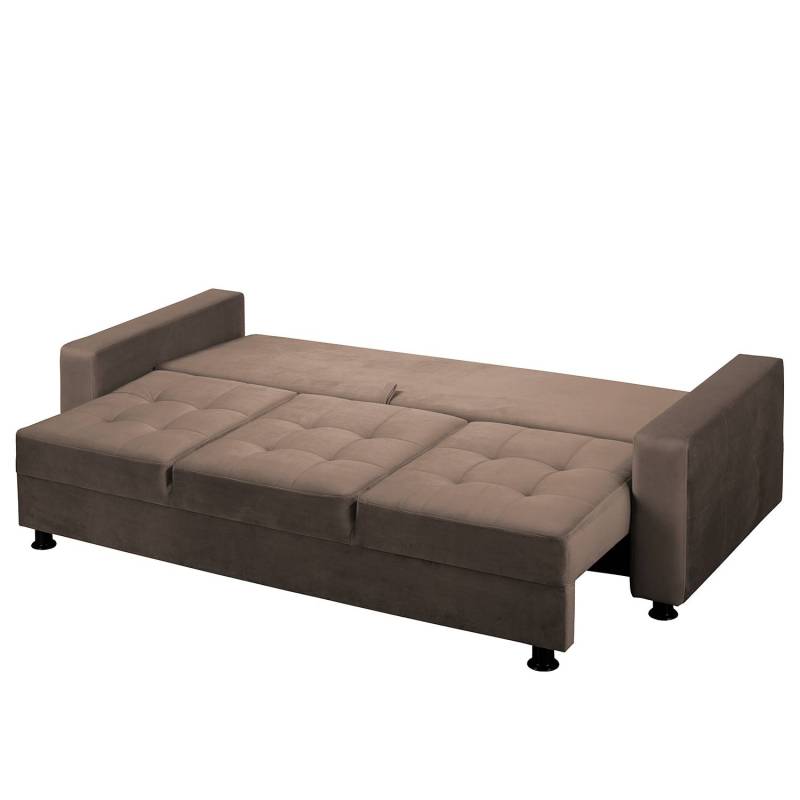 home24 Schlafsofa Upwell II Braun/Braun Microfaser 236 x 72 x 96cm Modern von home24