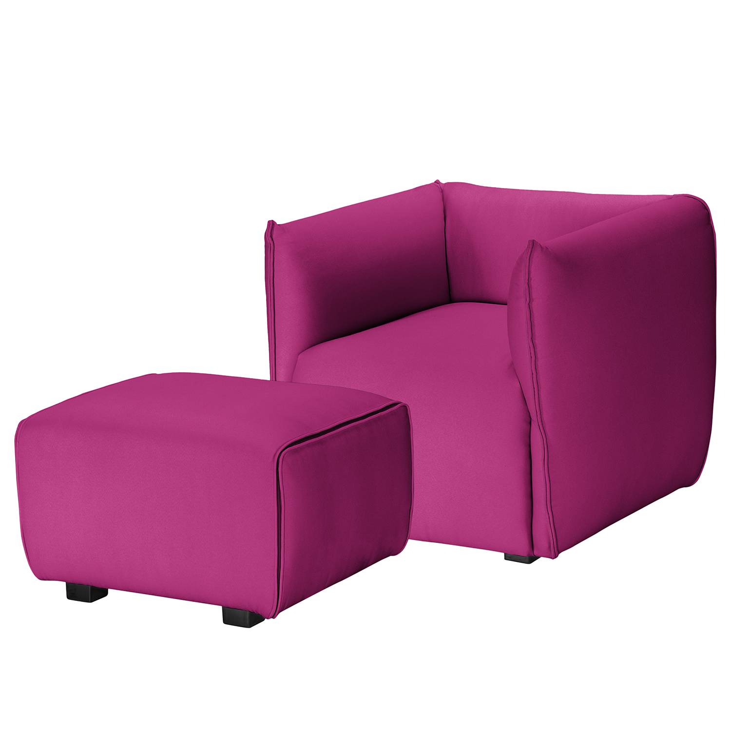 Fredriks Sessel Grady I Fuchsia Webstoff mit Hocker 84x70x78 cm (BxHxT) von Fredriks