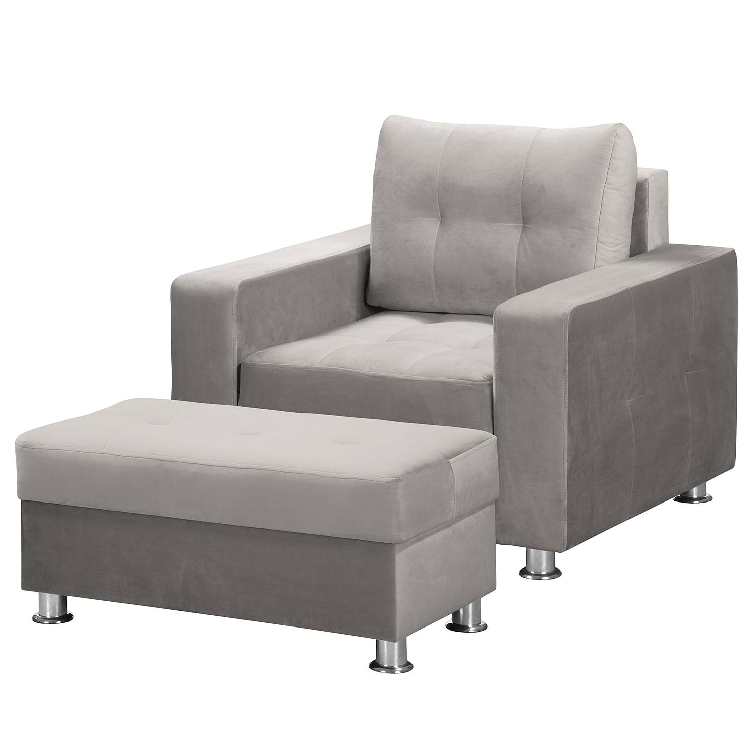 Fredriks Sessel Upwell II Grau 100% Polyester mit Hocker 98x96x90 cm (BxHxT) von Fredriks