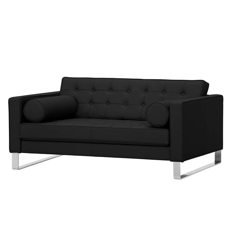 Fredriks Sofa Chelsea 2-Sitzer Schwarz Echtleder 146x68x85 cm (BxHxT) Modern von Fredriks