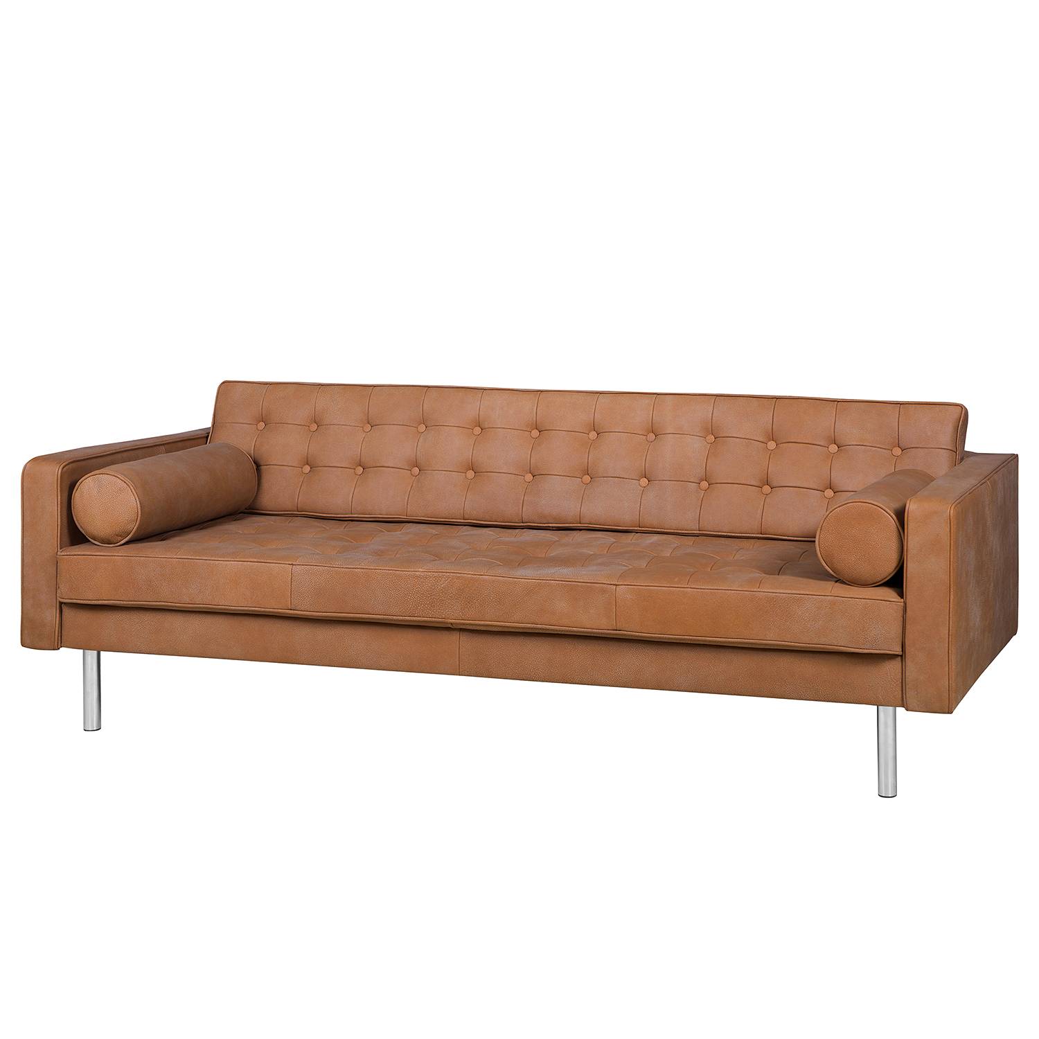 Fredriks Sofa Chelsea IV 3-Sitzer Braun Echtleder 216x71x85 cm von Fredriks