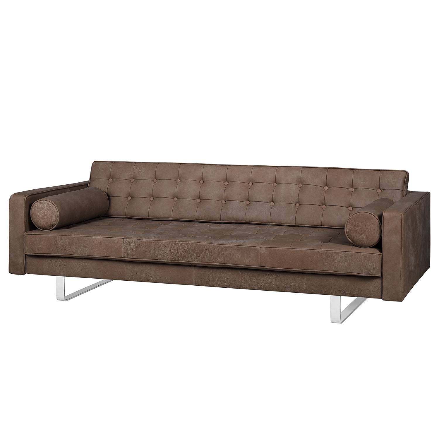 Fredriks Sofa Chelsea IV 3-Sitzer Dunkelbraun Echtleder 216x68x85 cm von Fredriks