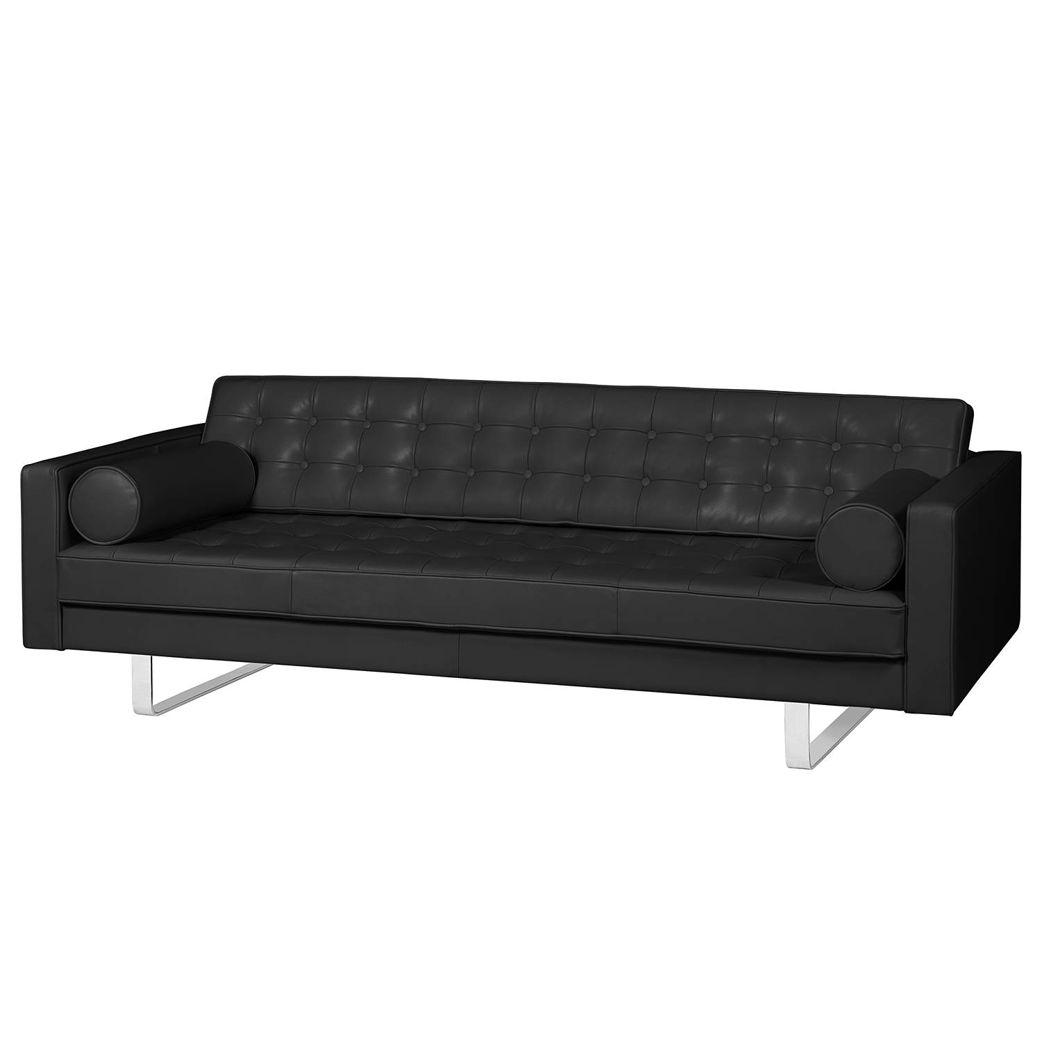 Fredriks Sofa Chelsea IV 3-Sitzer Schwarz Echtleder 216x68x85 cm von Fredriks