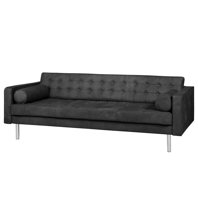 Fredriks Sofa Chelsea IV 3-Sitzer Schwarz Echtleder 216x71x85 cm von Fredriks