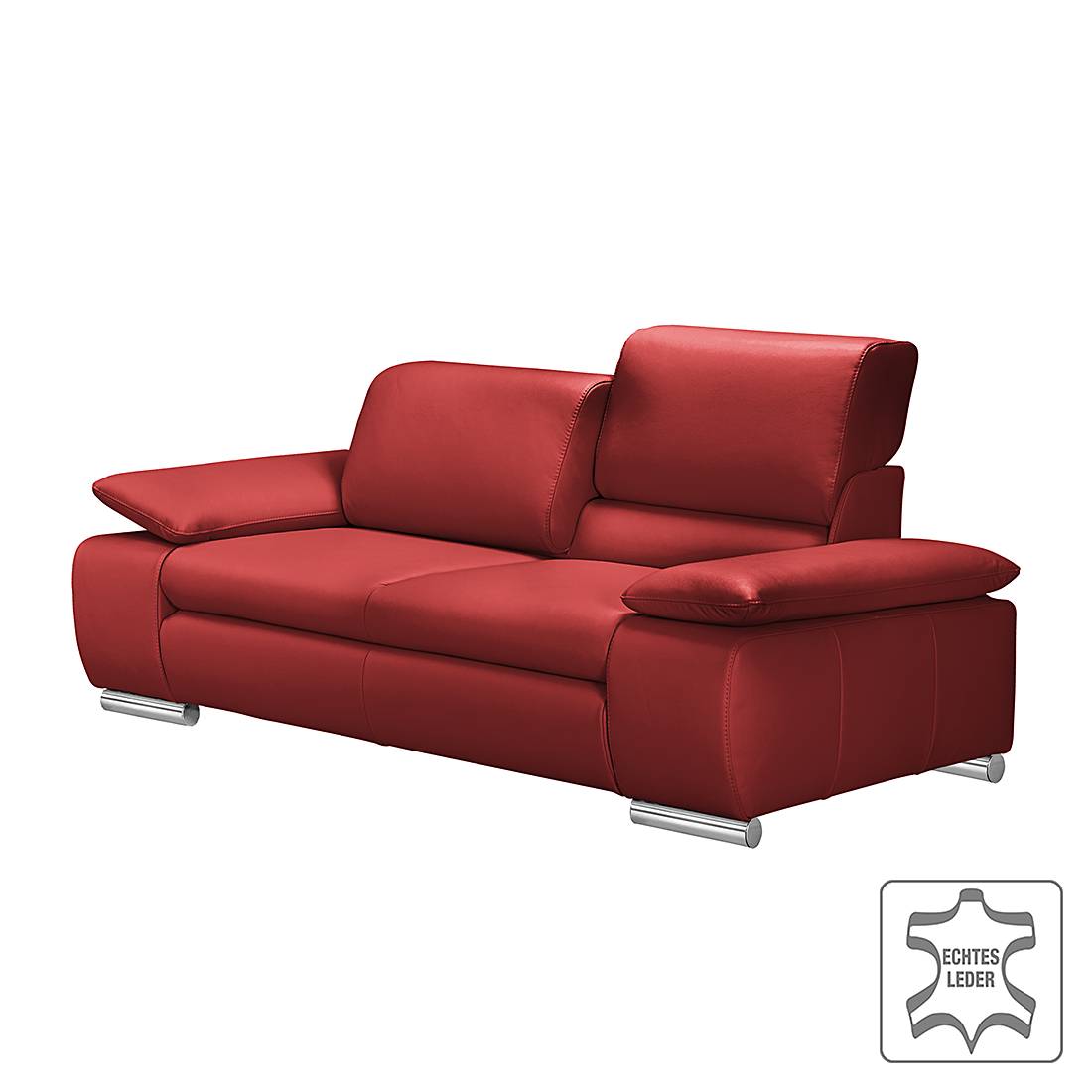 Fredriks Sofa Masca 2-Sitzer Karminrot Echtleder 200x78x96 cm (BxHxT) Modern von Fredriks