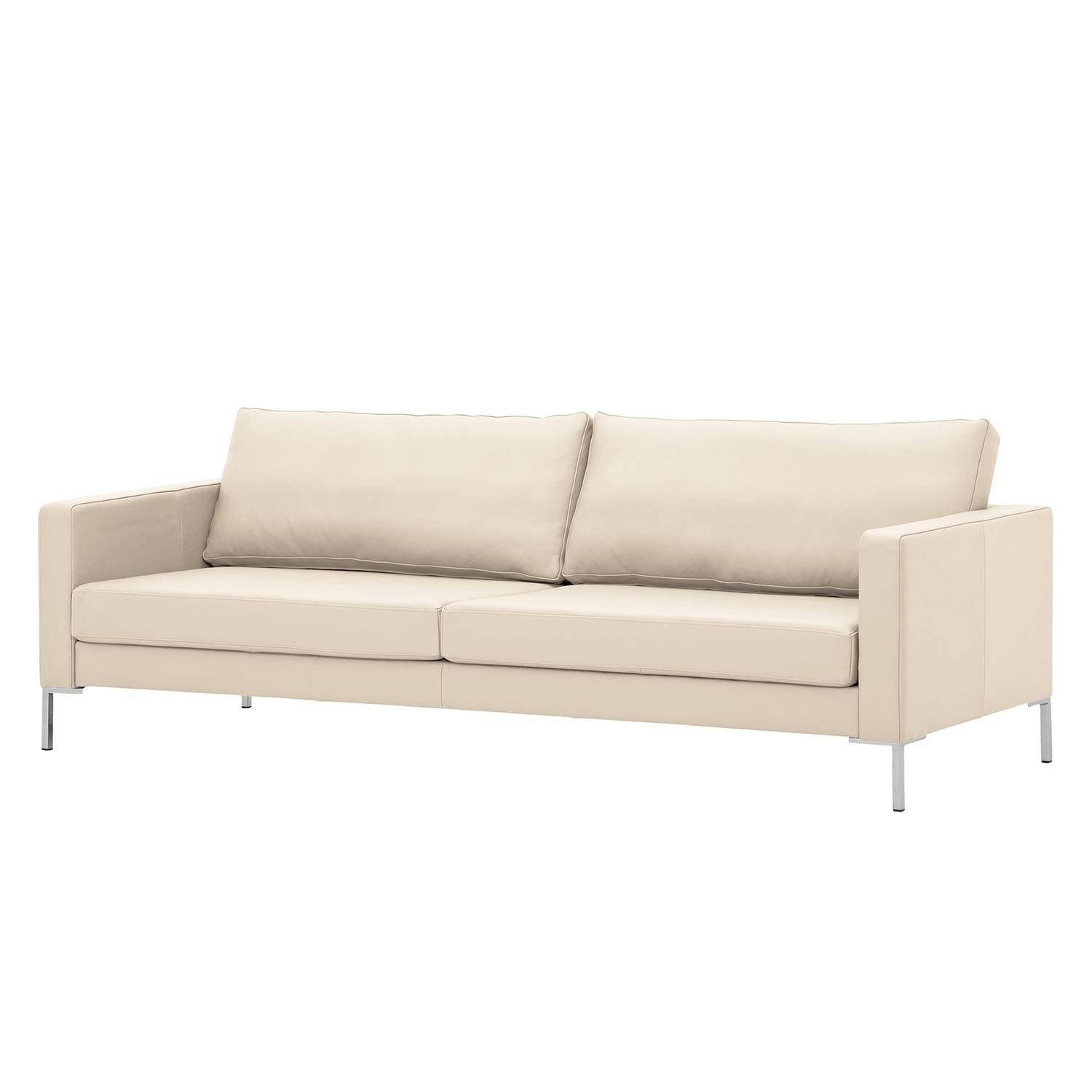 Fredriks Sofa Portobello 3-Sitzer Creme Echtleder 216x75x85 cm (BxHxT) Modern von Fredriks