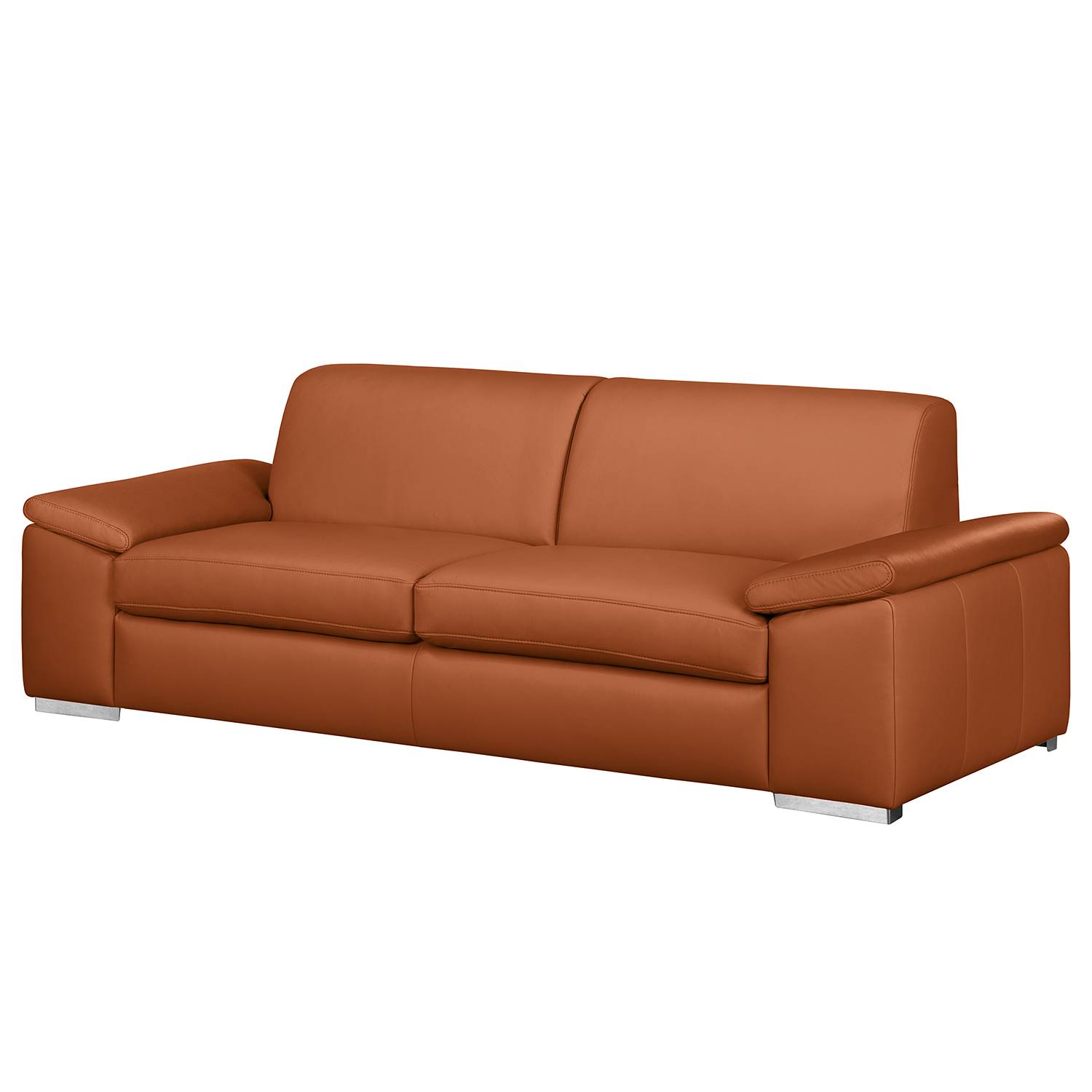 Fredriks Sofa Termon III 3-Sitzer Cognac Echtleder 232x82x90 cm (BxHxT) Modern von Fredriks