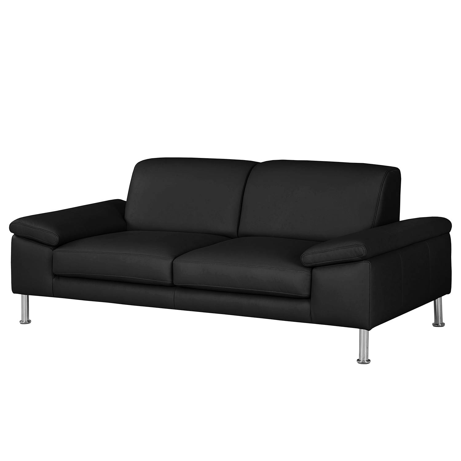 Fredriks Sofa Termon IV 2-Sitzer Schwarz Echtleder 204x82x90 cm (BxHxT) Modern von Fredriks