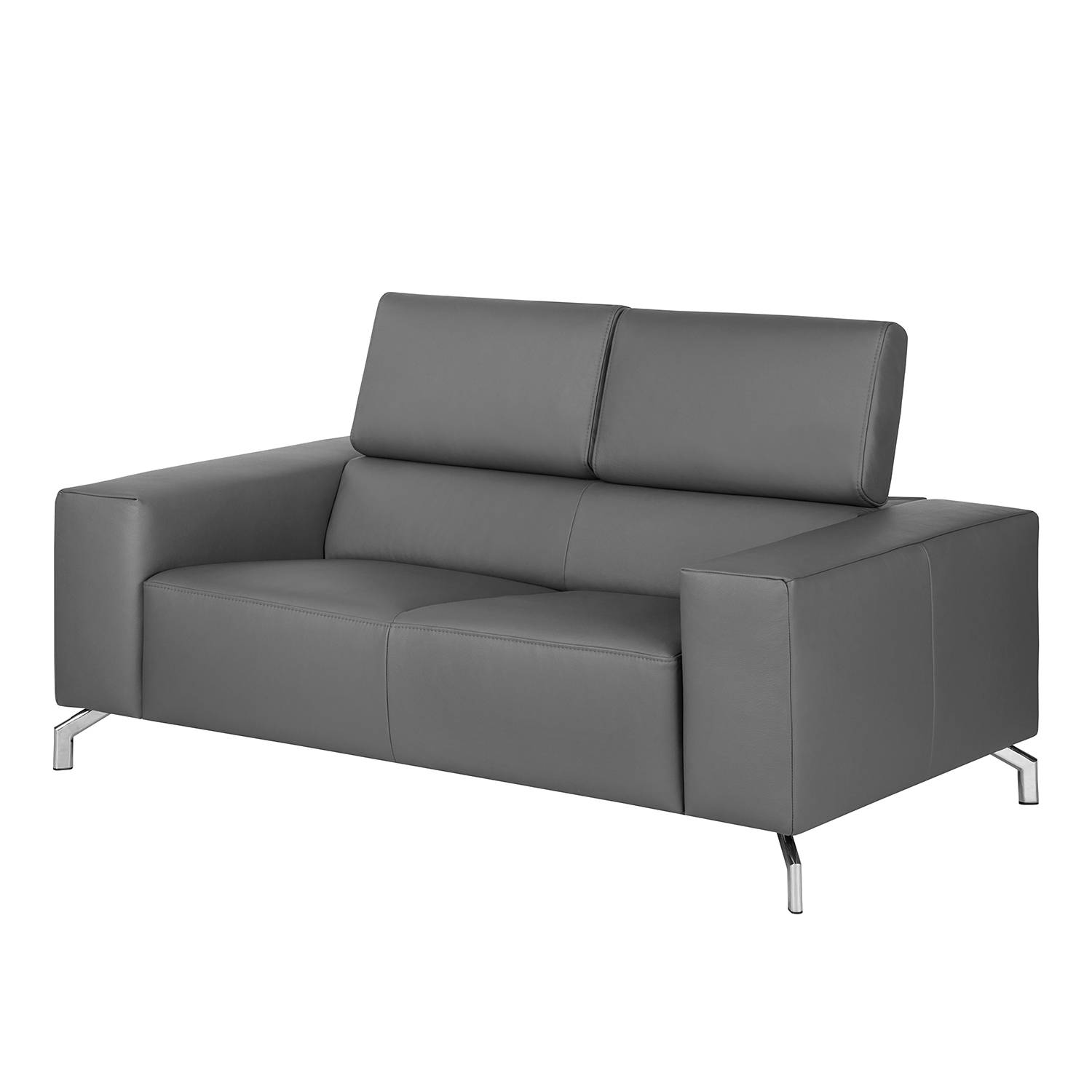 Fredriks Sofa Varberg 2-Sitzer Grau Kunstleder 166x75x106 cm von home24